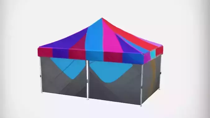 colorful outdoor tent  Game Ready 3D Model 3D model