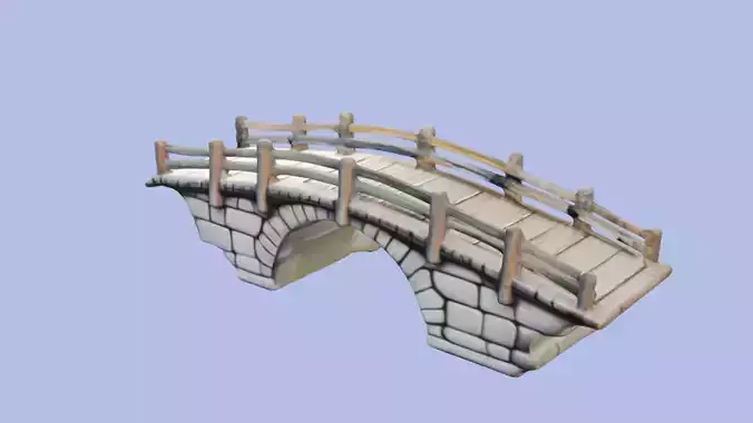ancient wooden bridge  3D model