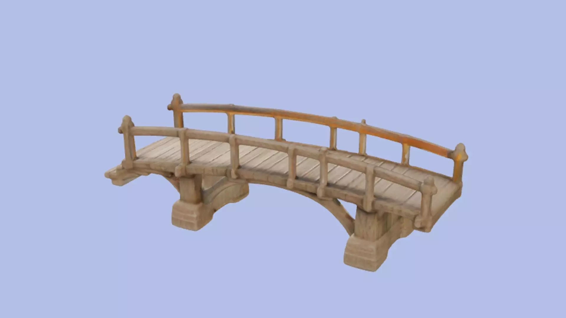 ancient wooden bridge 3D model