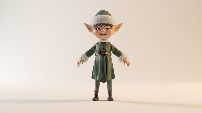 ELF CHARACTER Low-poly 3D model