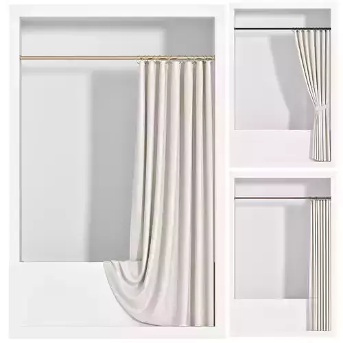 Shower Curtains set 08 3D model