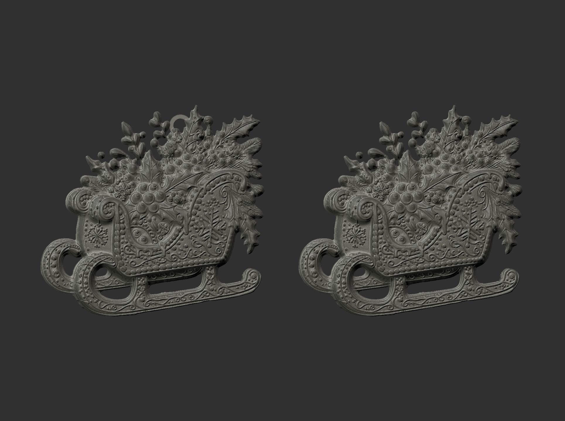 christmas sleigh decor  3D print model_1