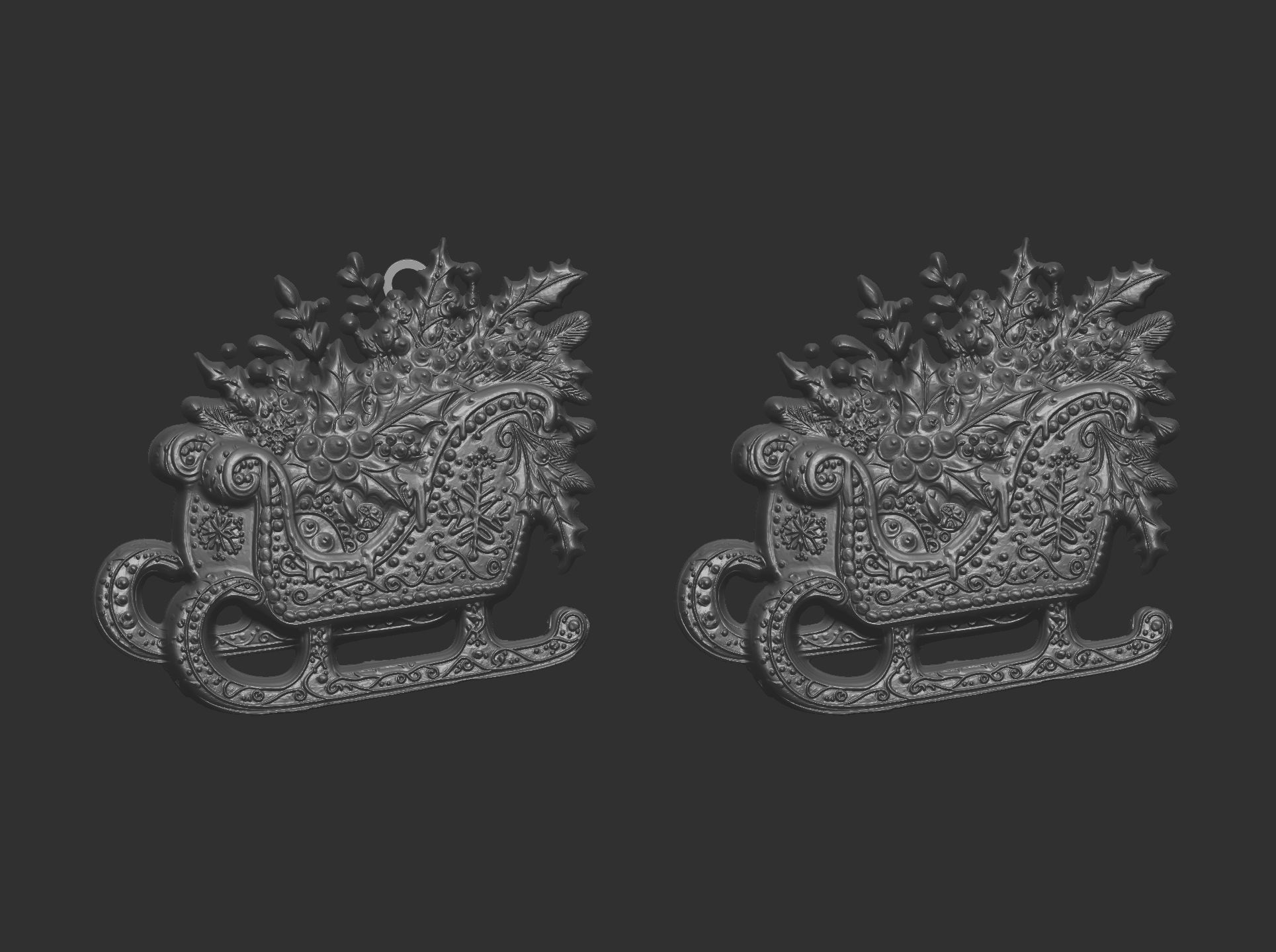 christmas sleigh decor  3D print model_6