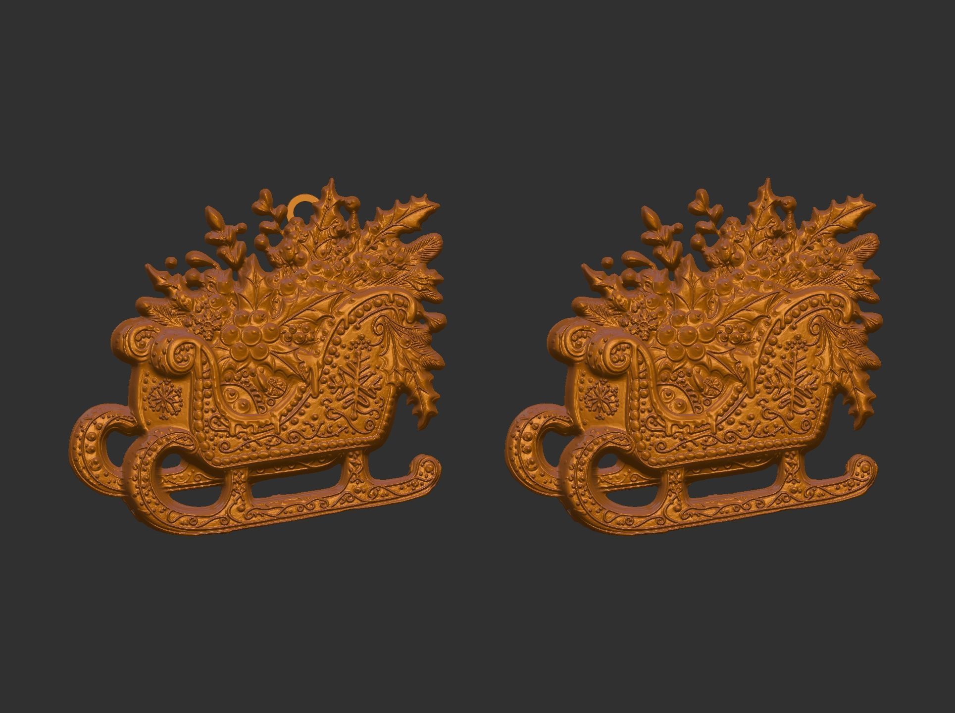 christmas sleigh decor  3D print model_2