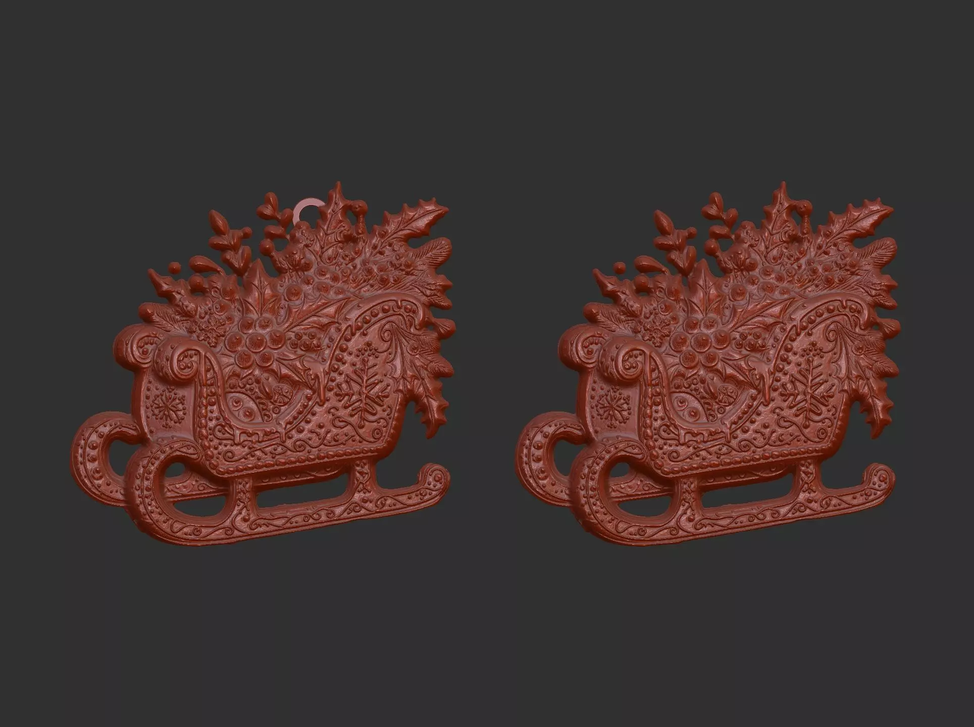 christmas sleigh decor  3D print model_0