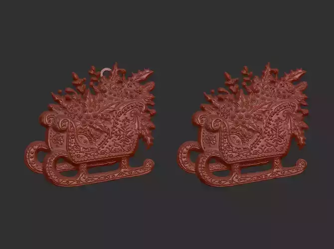 christmas sleigh decor  3D print model