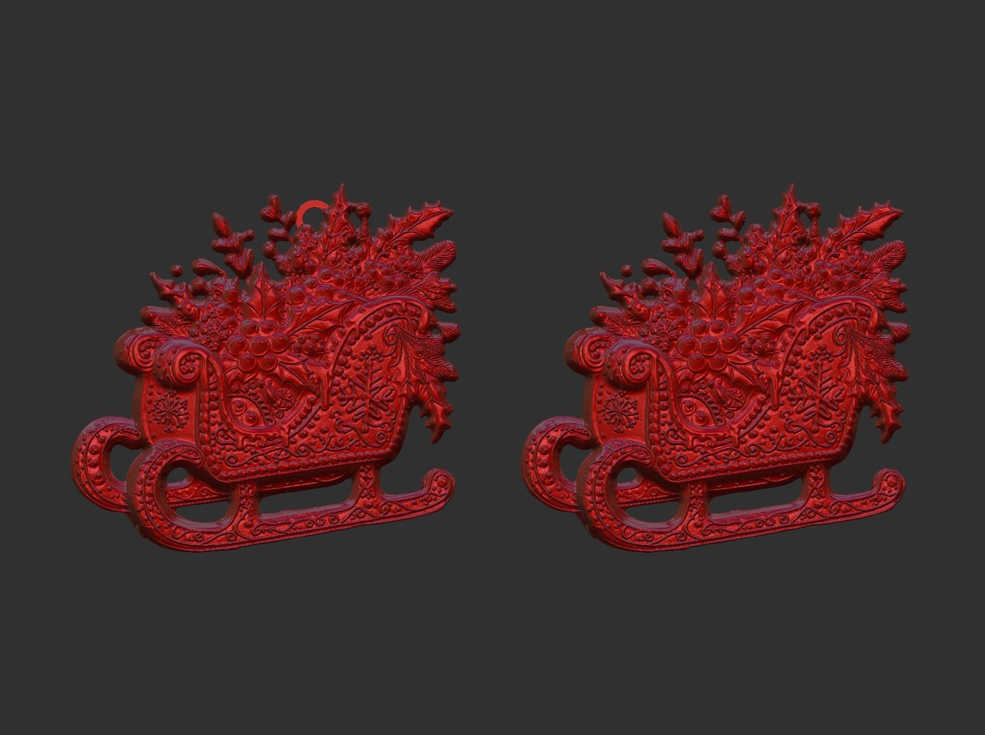 christmas sleigh decor  3D print model_4