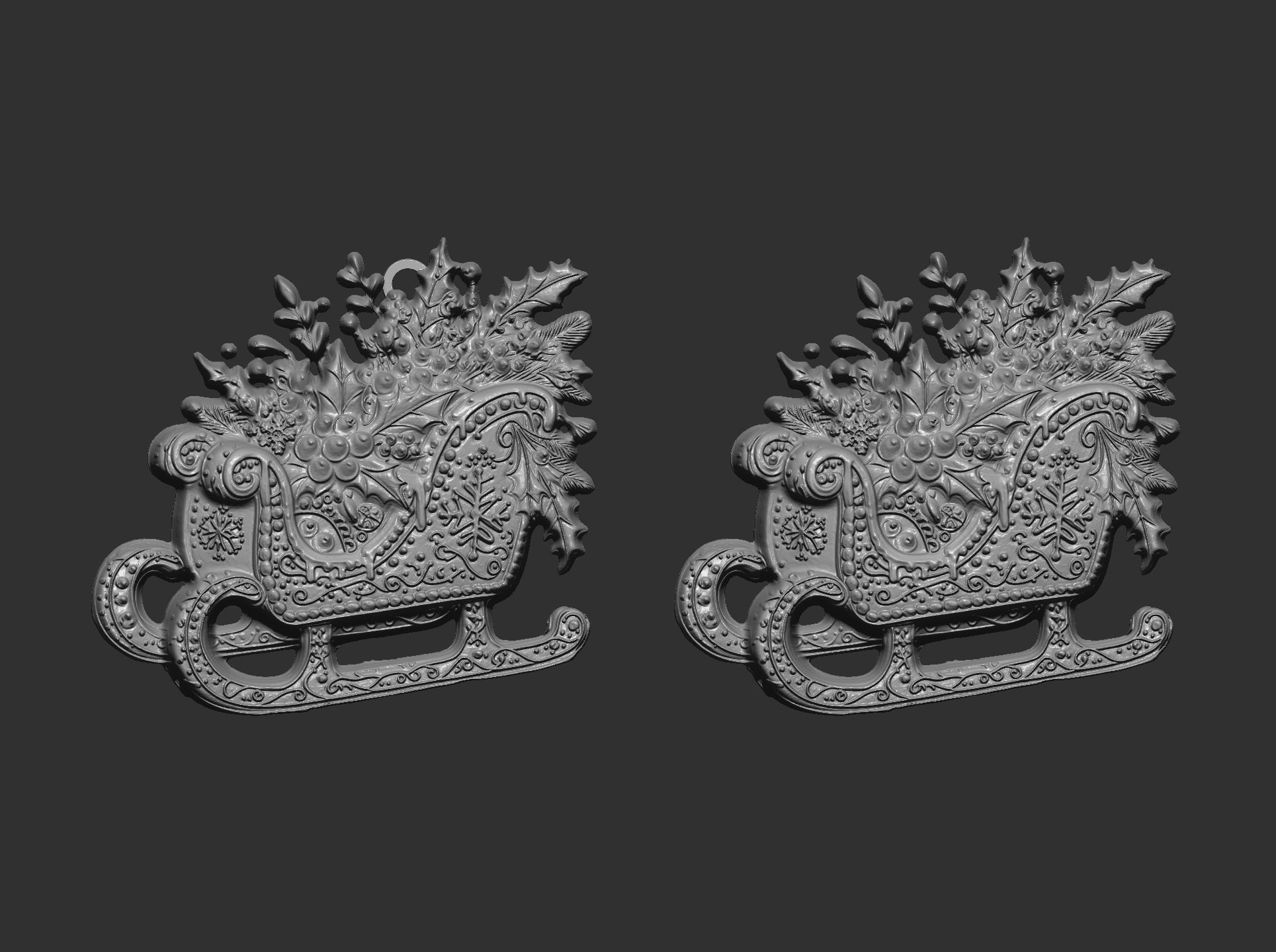 christmas sleigh decor  3D print model_7