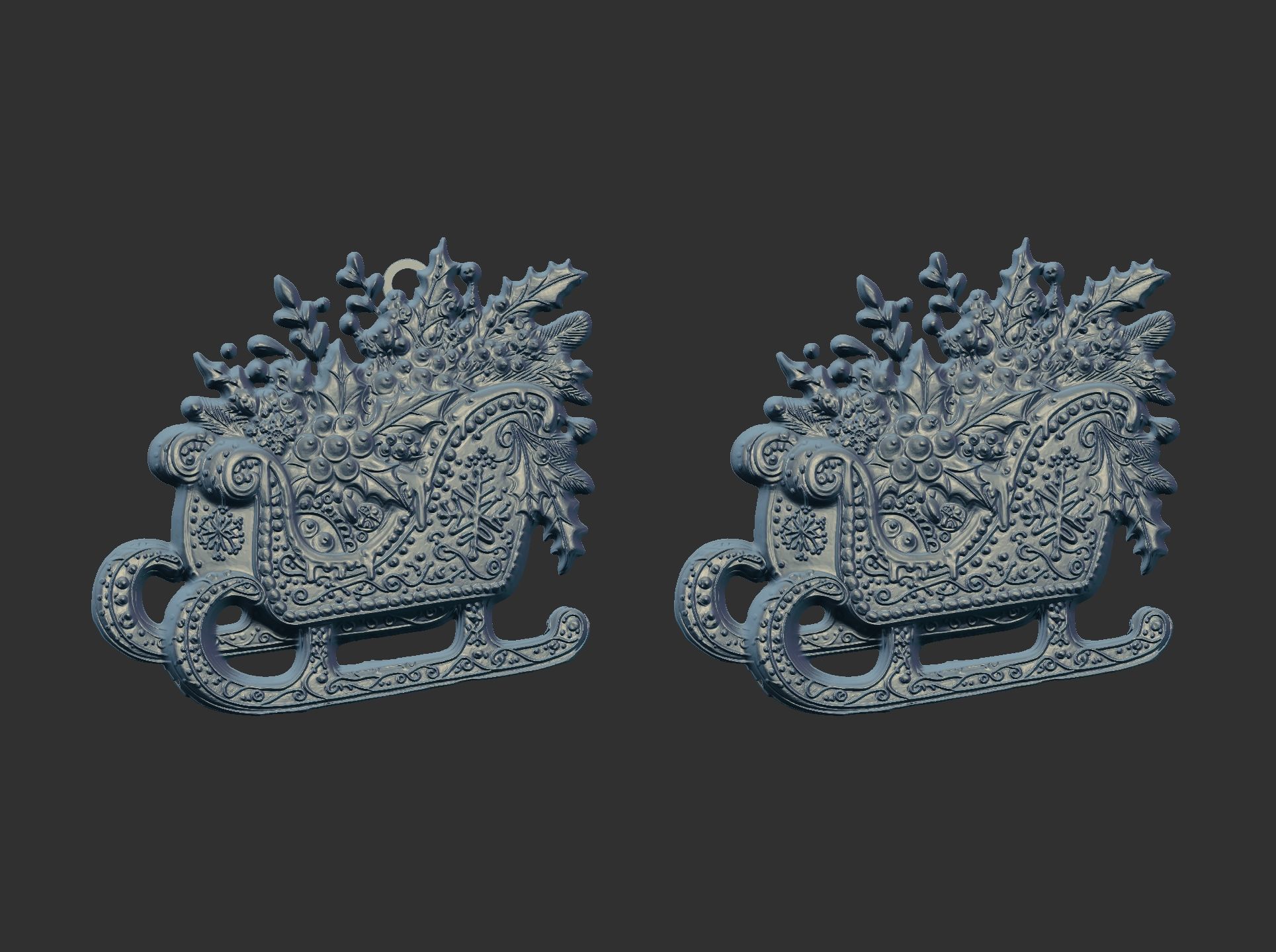 christmas sleigh decor  3D print model_3
