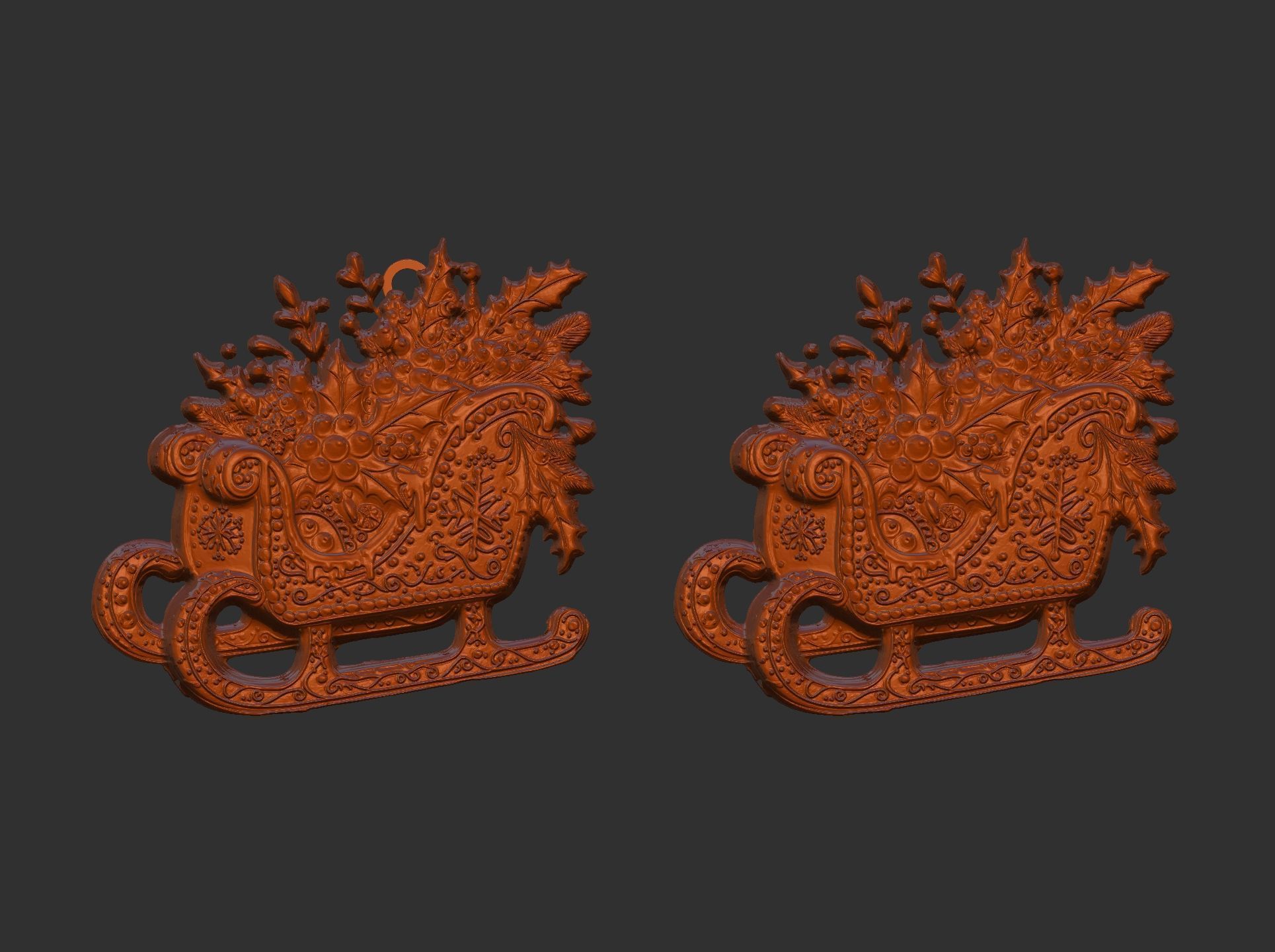 christmas sleigh decor  3D print model_5