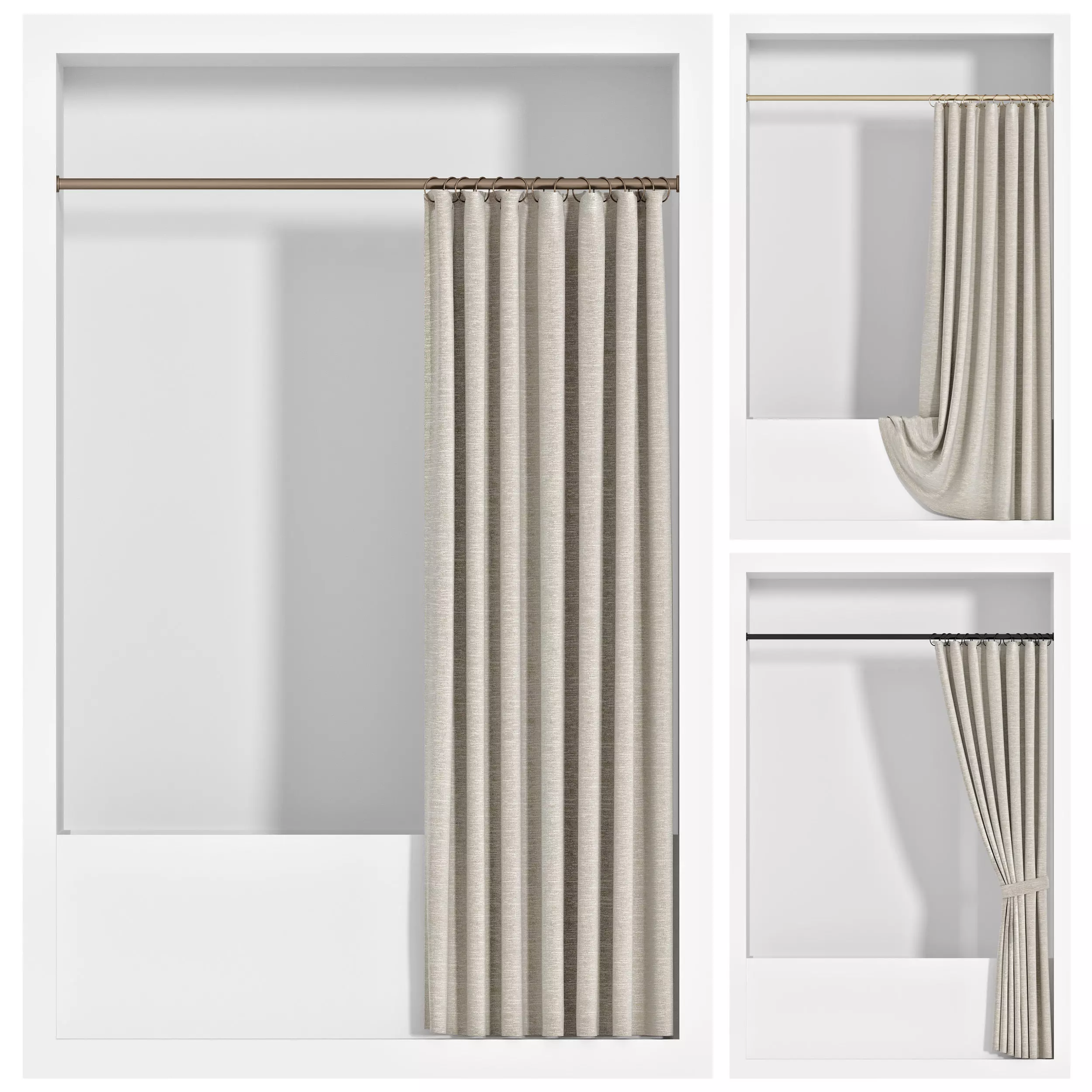 Shower Curtains set 09 3D model