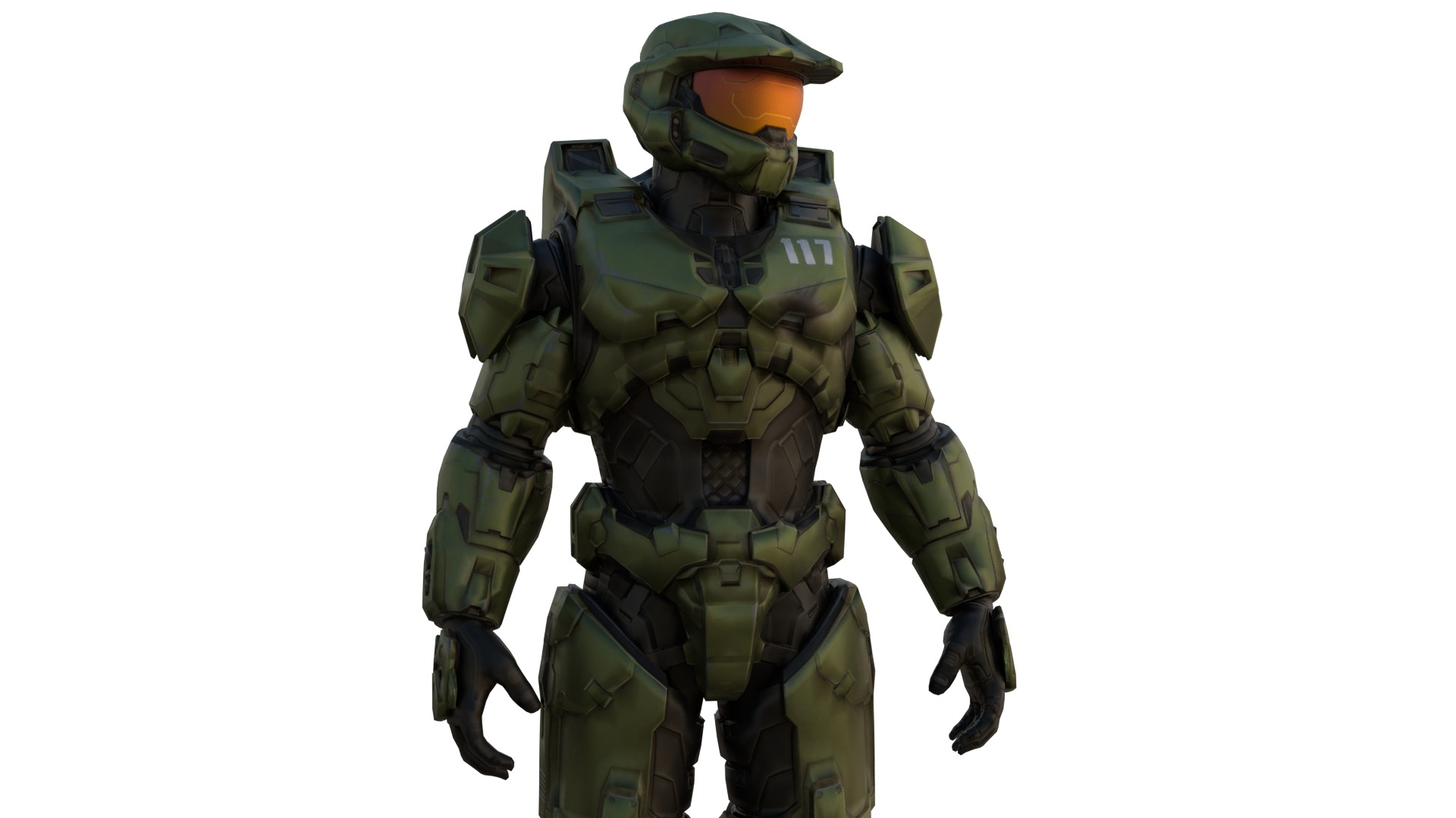 Highly Detailed Master Chief 3D Model Realistic Spartan Armor Low-poly 3D model_7