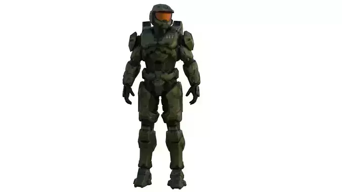 Highly Detailed Master Chief 3D Model Realistic Spartan Armor