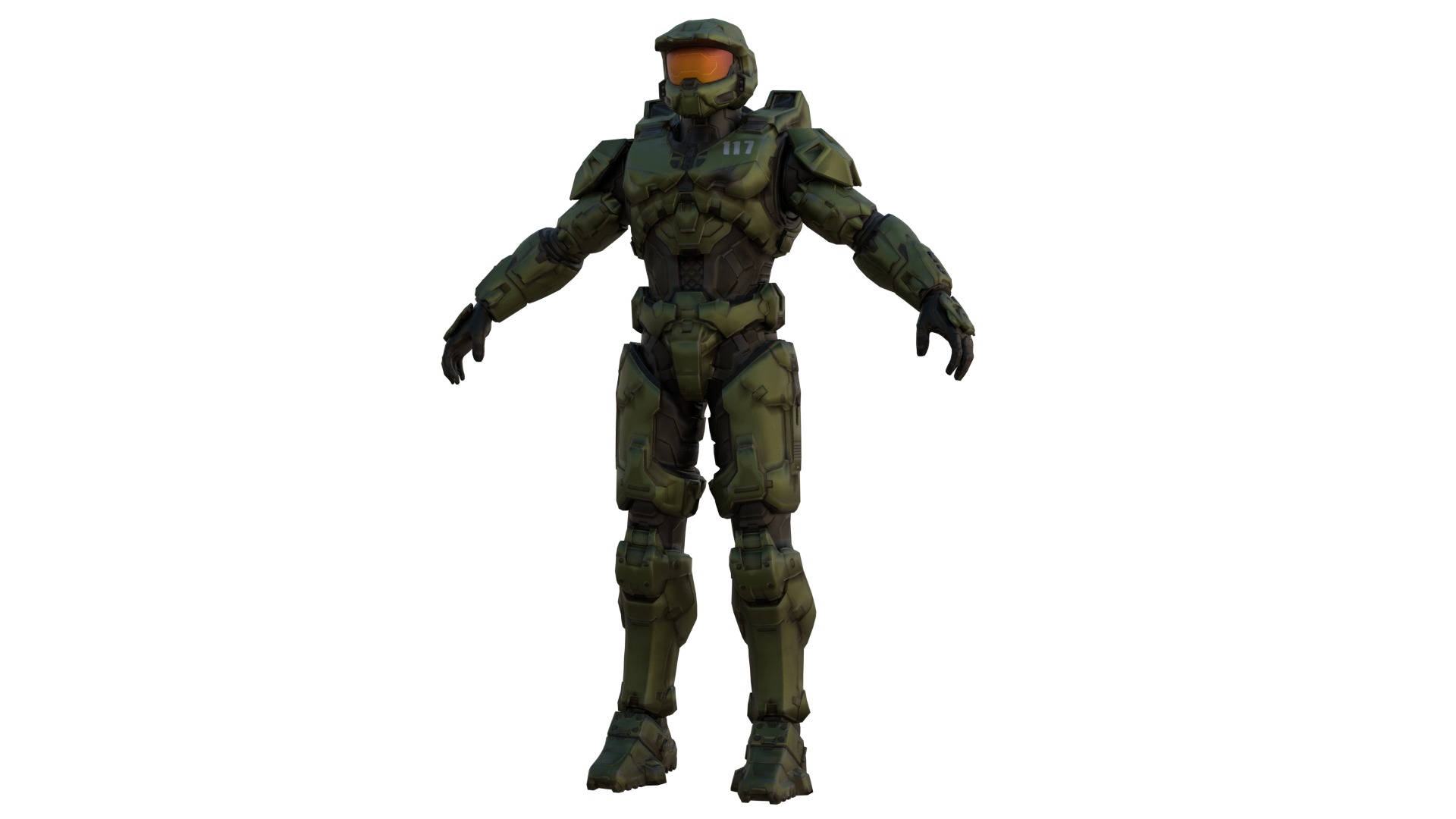Highly Detailed Master Chief 3D Model Realistic Spartan Armor Low-poly 3D model_2