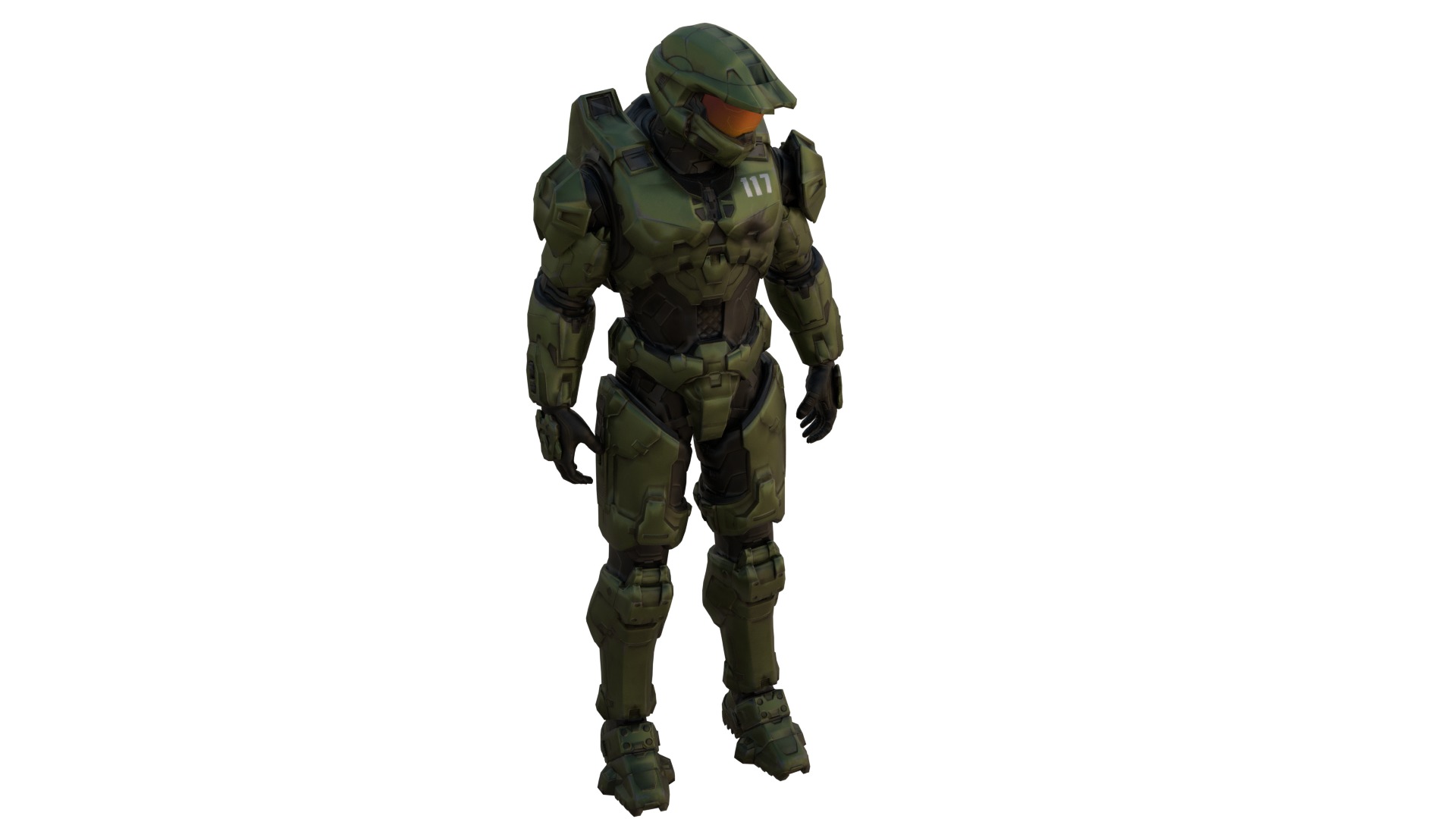 Highly Detailed Master Chief 3D Model Realistic Spartan Armor Low-poly 3D model_4