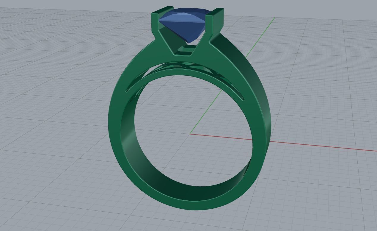 Diamond Engagement Ring 3D print model_4