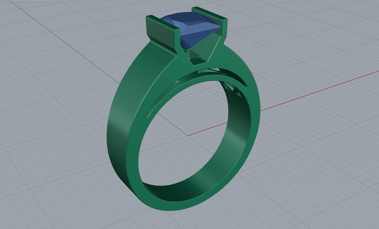 Diamond Engagement Ring 3D print model_5