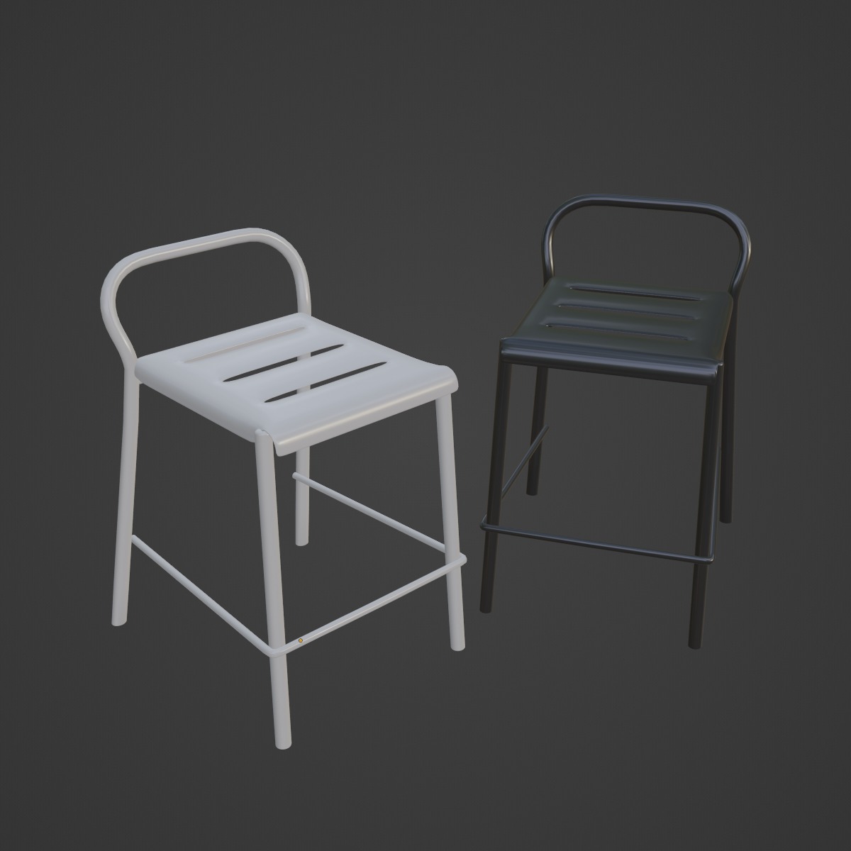 Modern Stool B 05 3D model_6