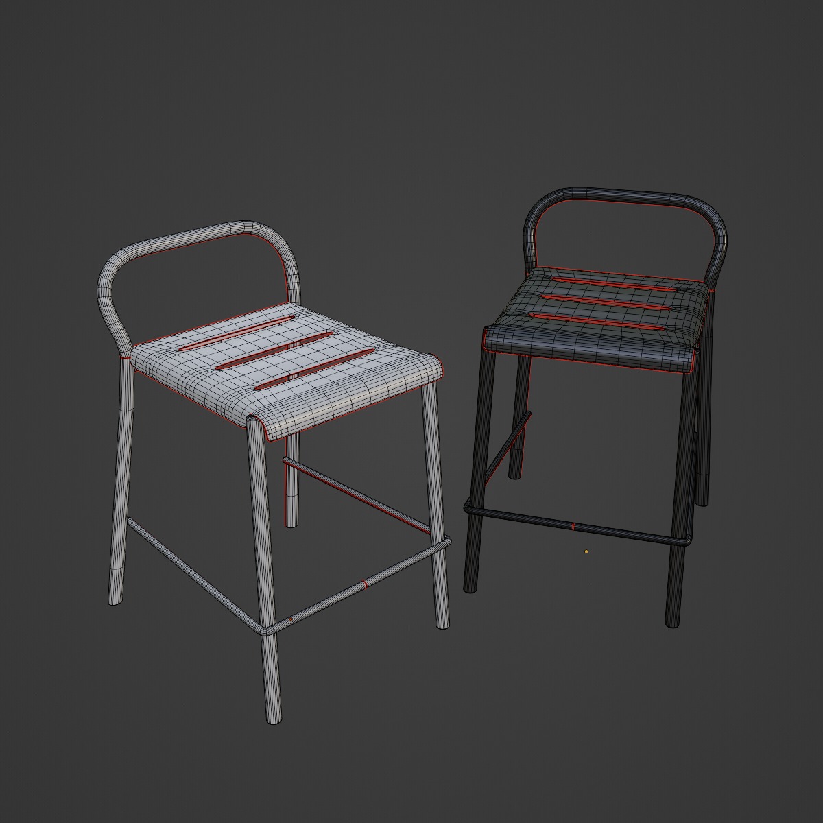 Modern Stool B 05 3D model_7