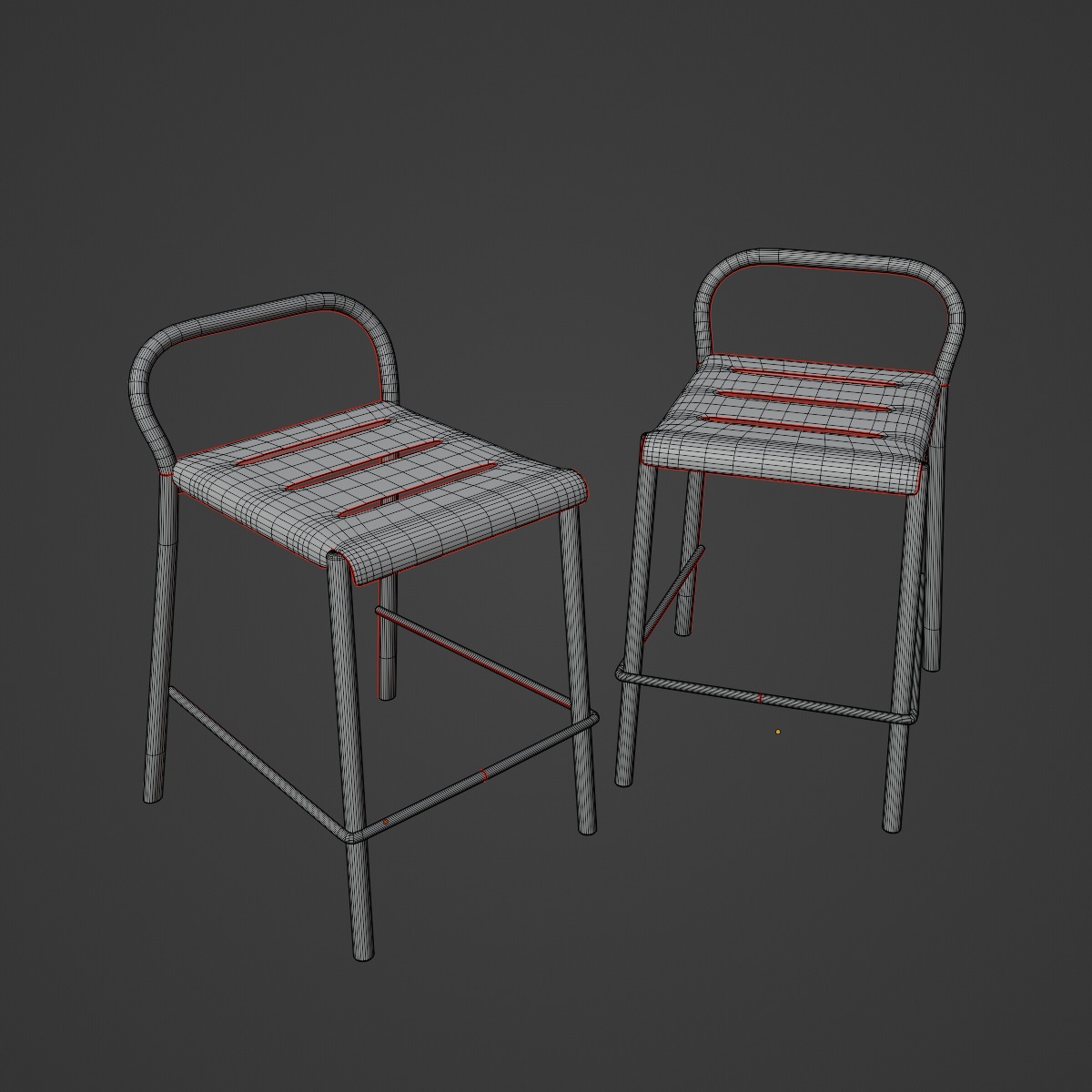 Modern Stool B 05 3D model_9