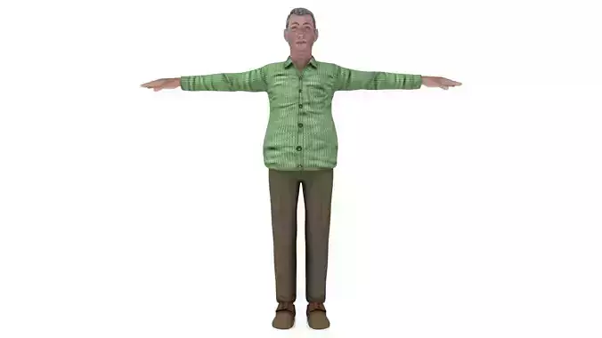 laos Grandpa Low-poly 3D model