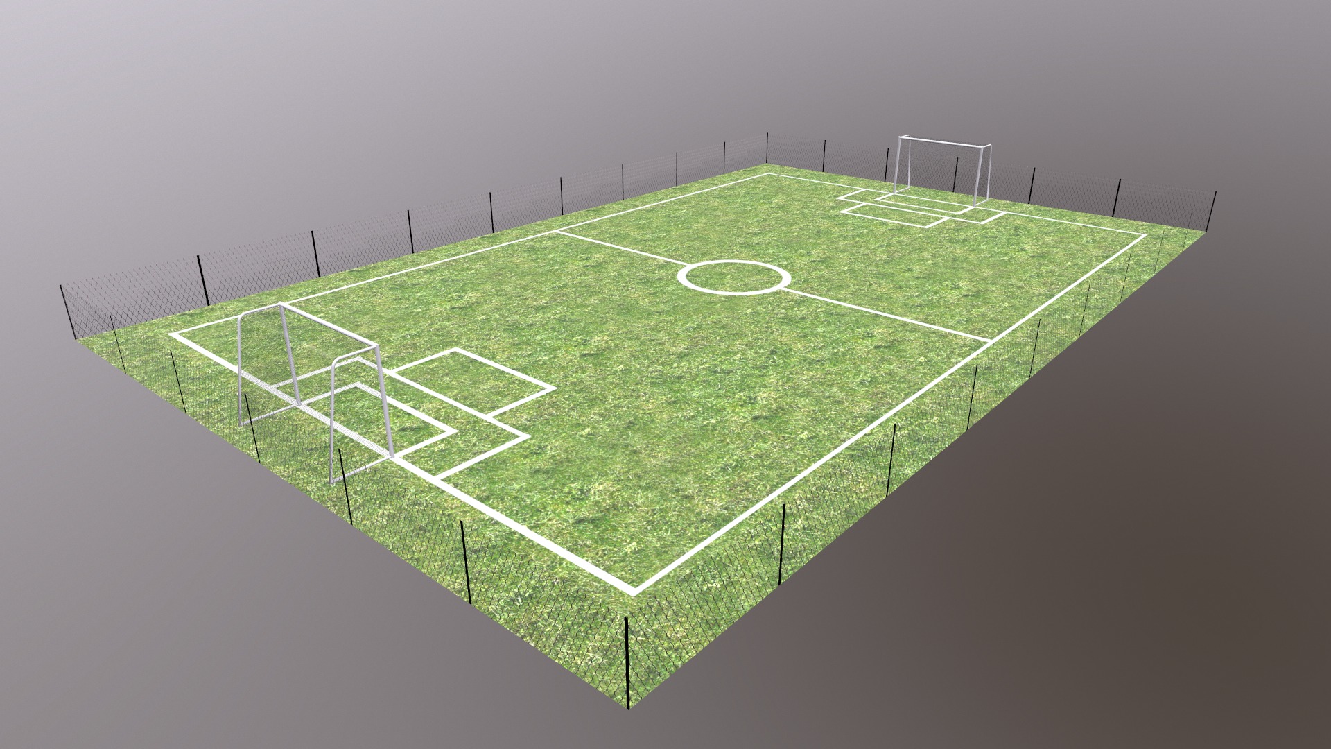 Football Field Low Poly Low-poly 3D model_9