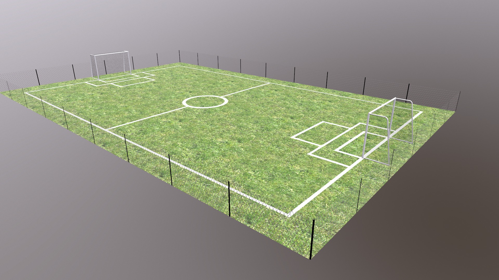 Football Field Low Poly Low-poly 3D model_16