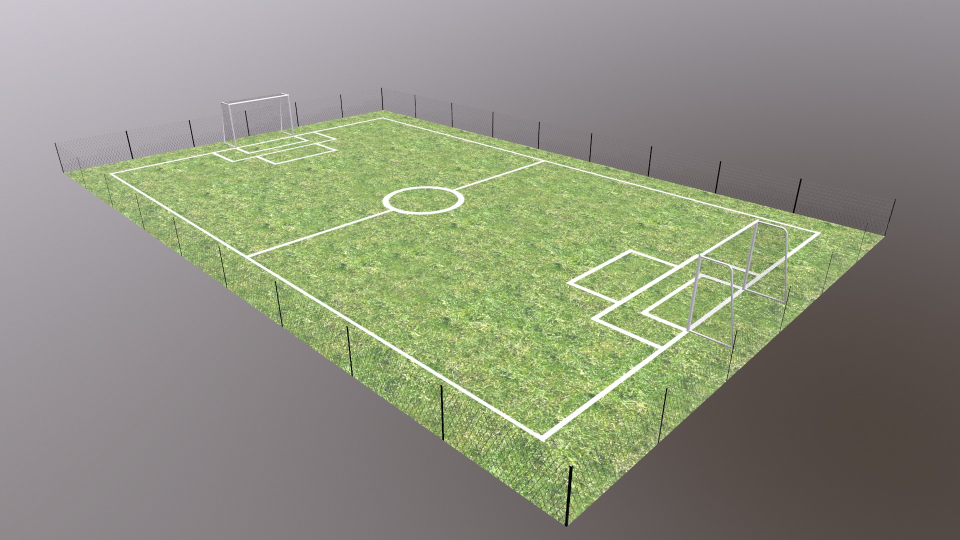 Football Field Low Poly Low-poly 3D model_10