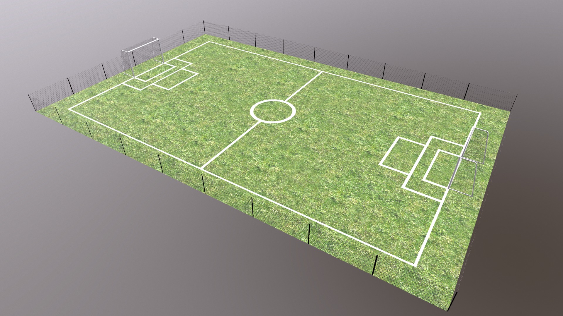 Football Field Low Poly Low-poly 3D model_7
