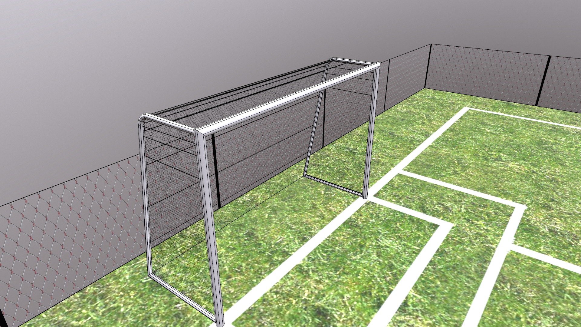 Football Field Low Poly Low-poly 3D model_22