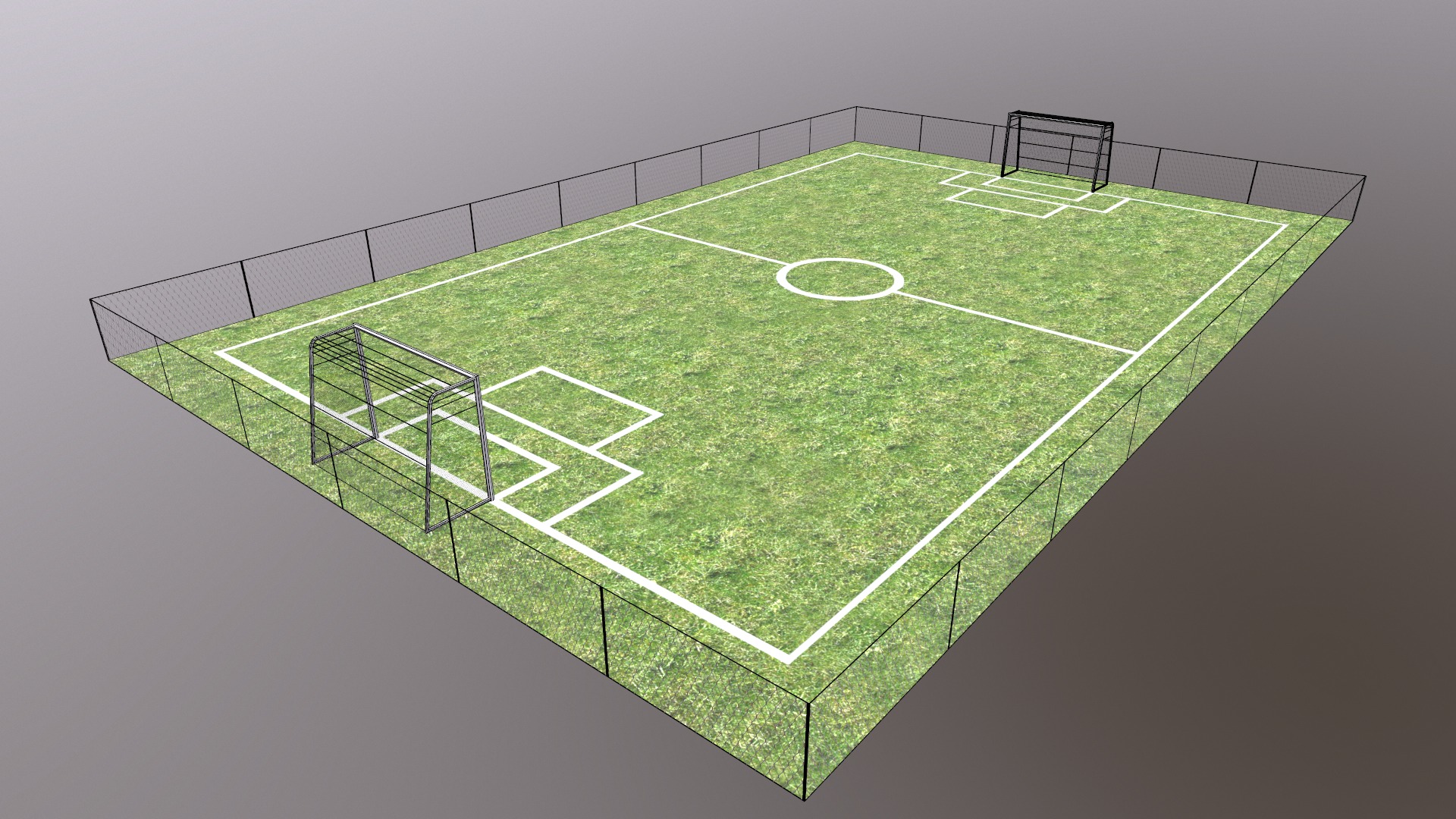 Football Field Low Poly Low-poly 3D model_23