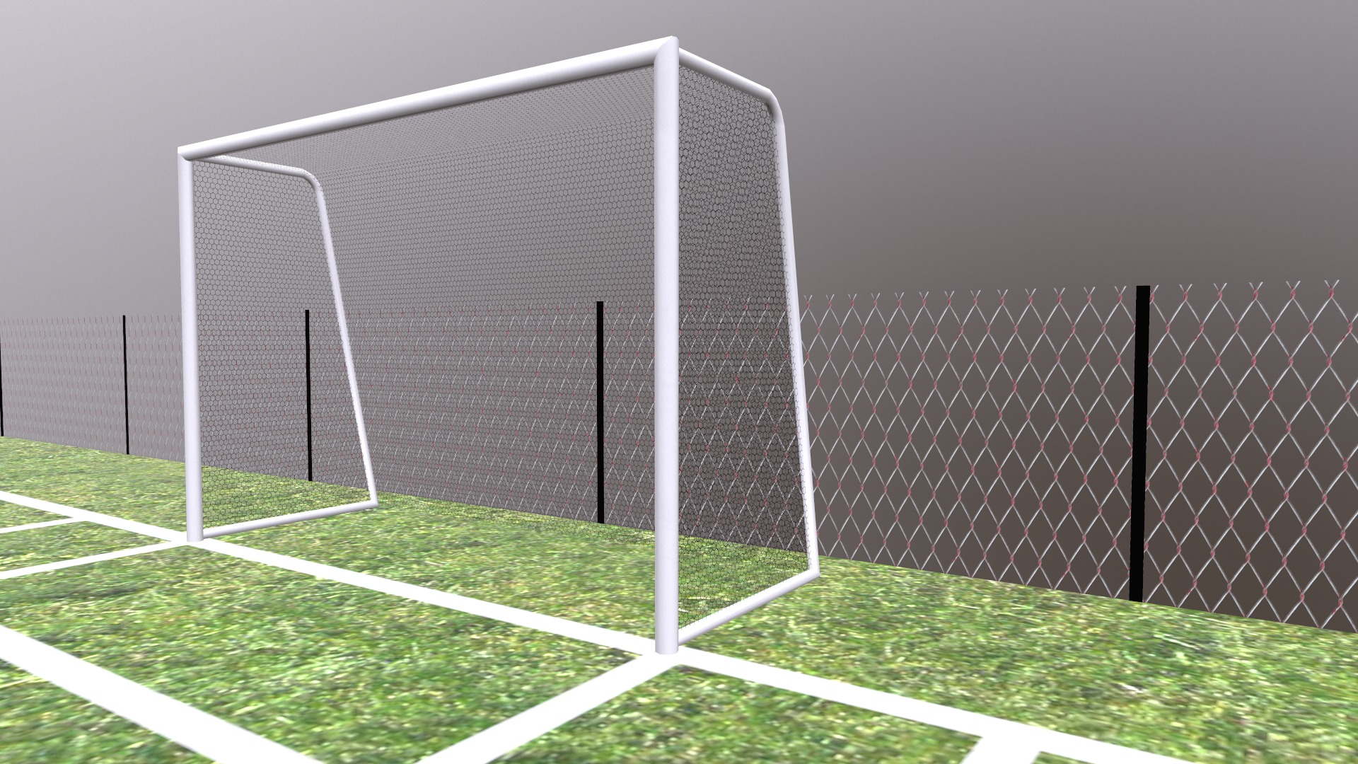 Football Field Low Poly Low-poly 3D model_18