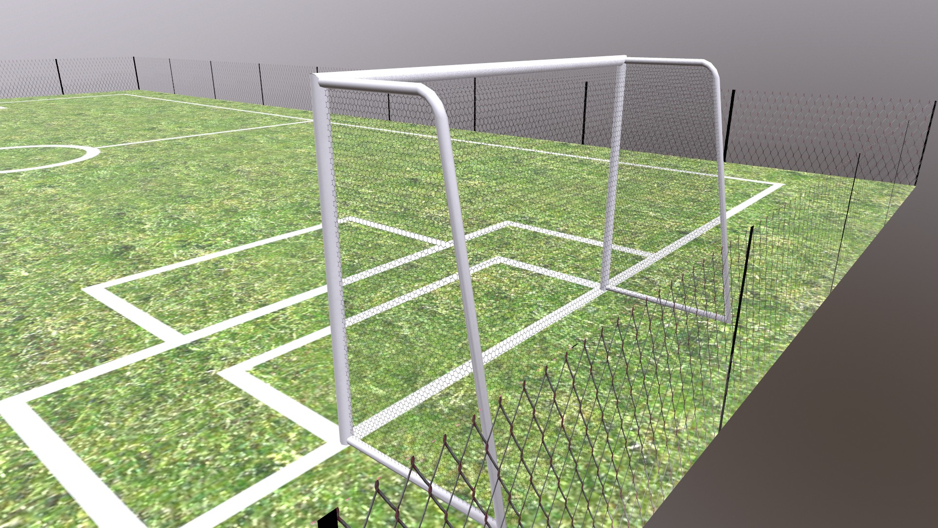 Football Field Low Poly Low-poly 3D model_8
