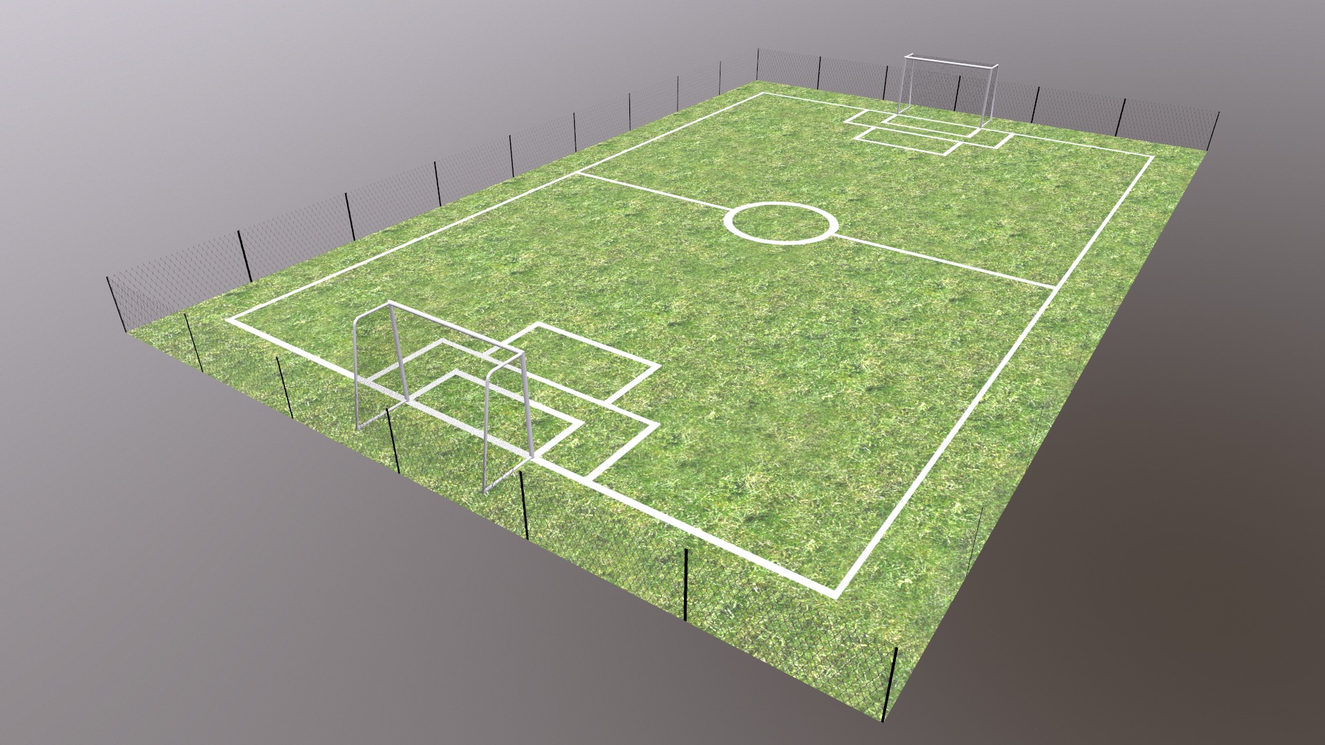 Football Field Low Poly Low-poly 3D model_19