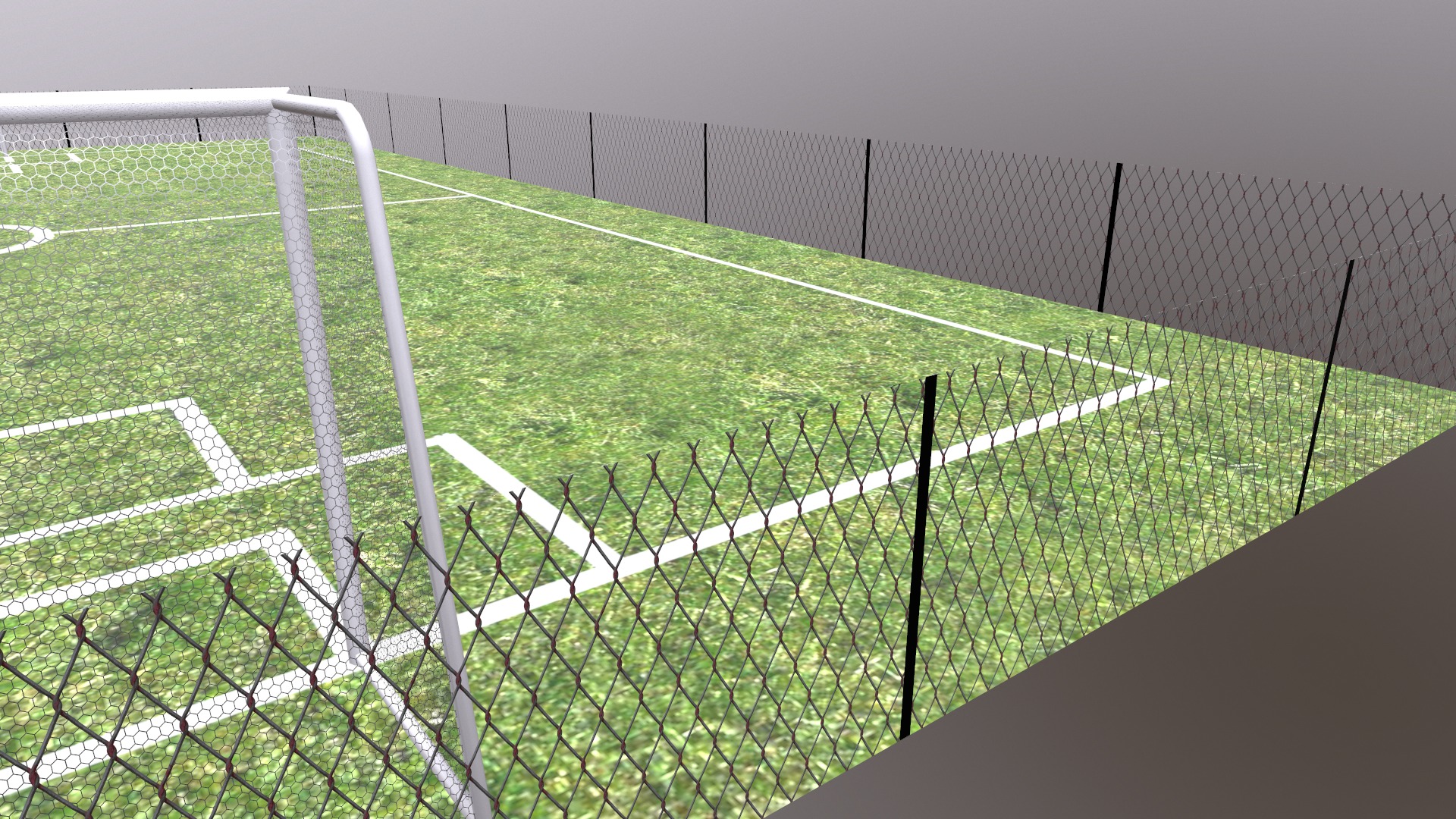 Football Field Low Poly Low-poly 3D model_11