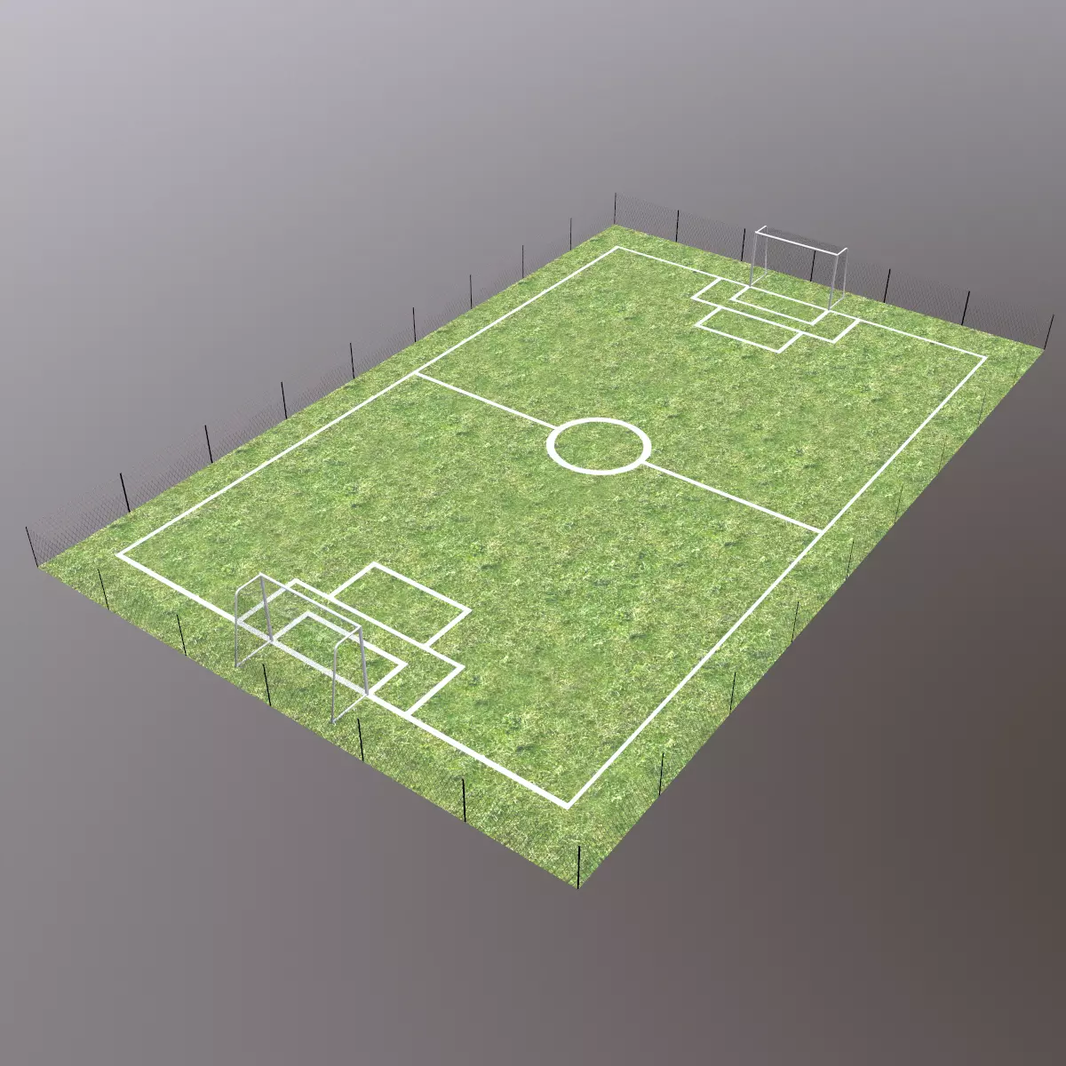 Football Field Low Poly Low-poly 3D model_0