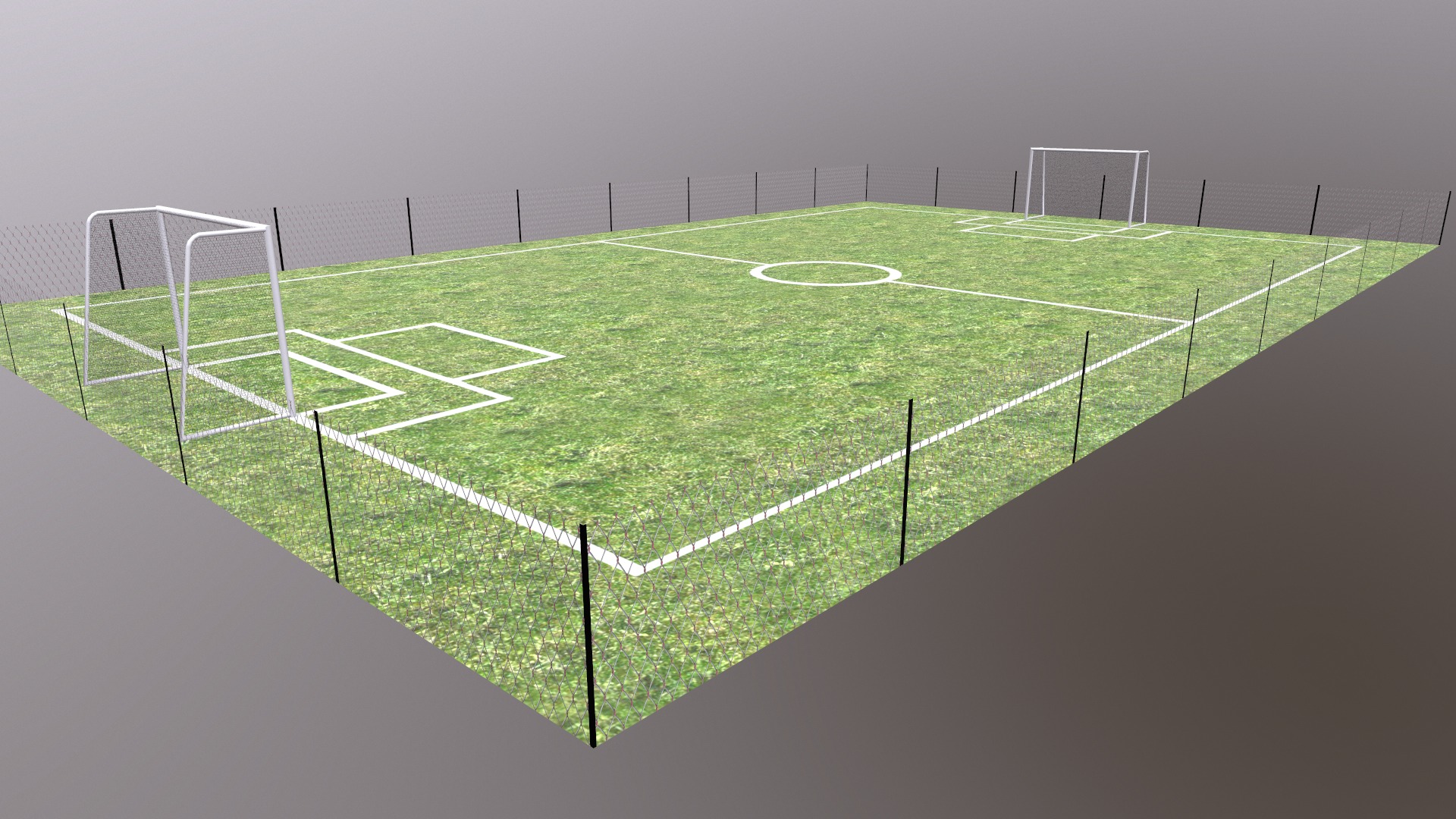 Football Field Low Poly Low-poly 3D model_21