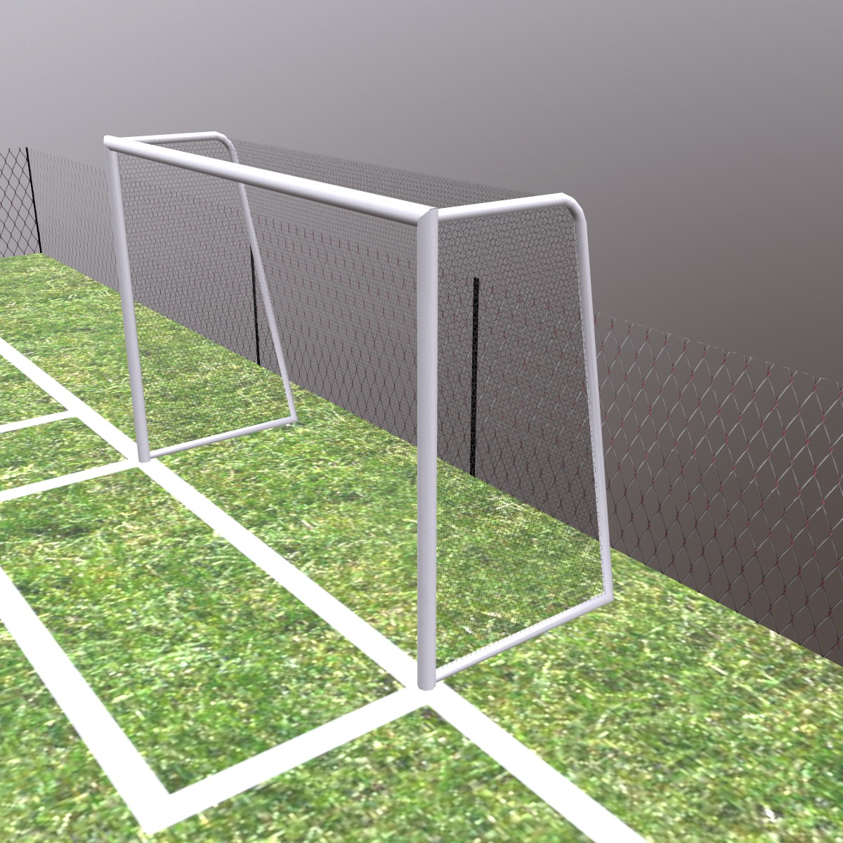 Football Field Low Poly Low-poly 3D model_2