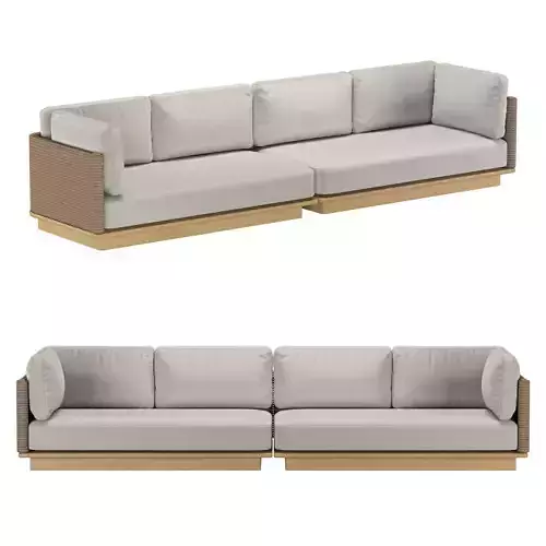 Grio outdoor connection corner module sofa 3D model