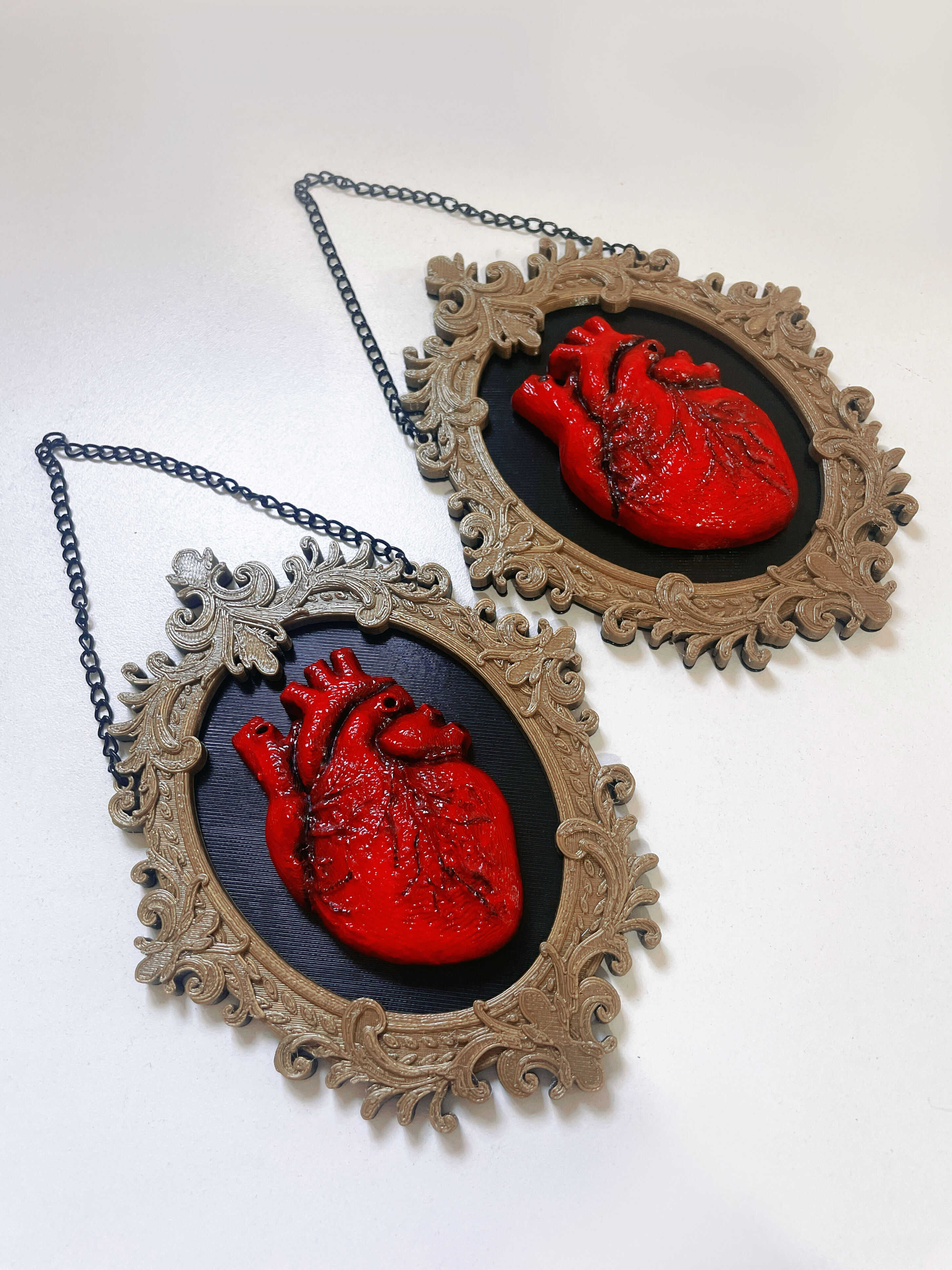 Anatomical Heart in Elegant Baroque Frame 3D print model_3