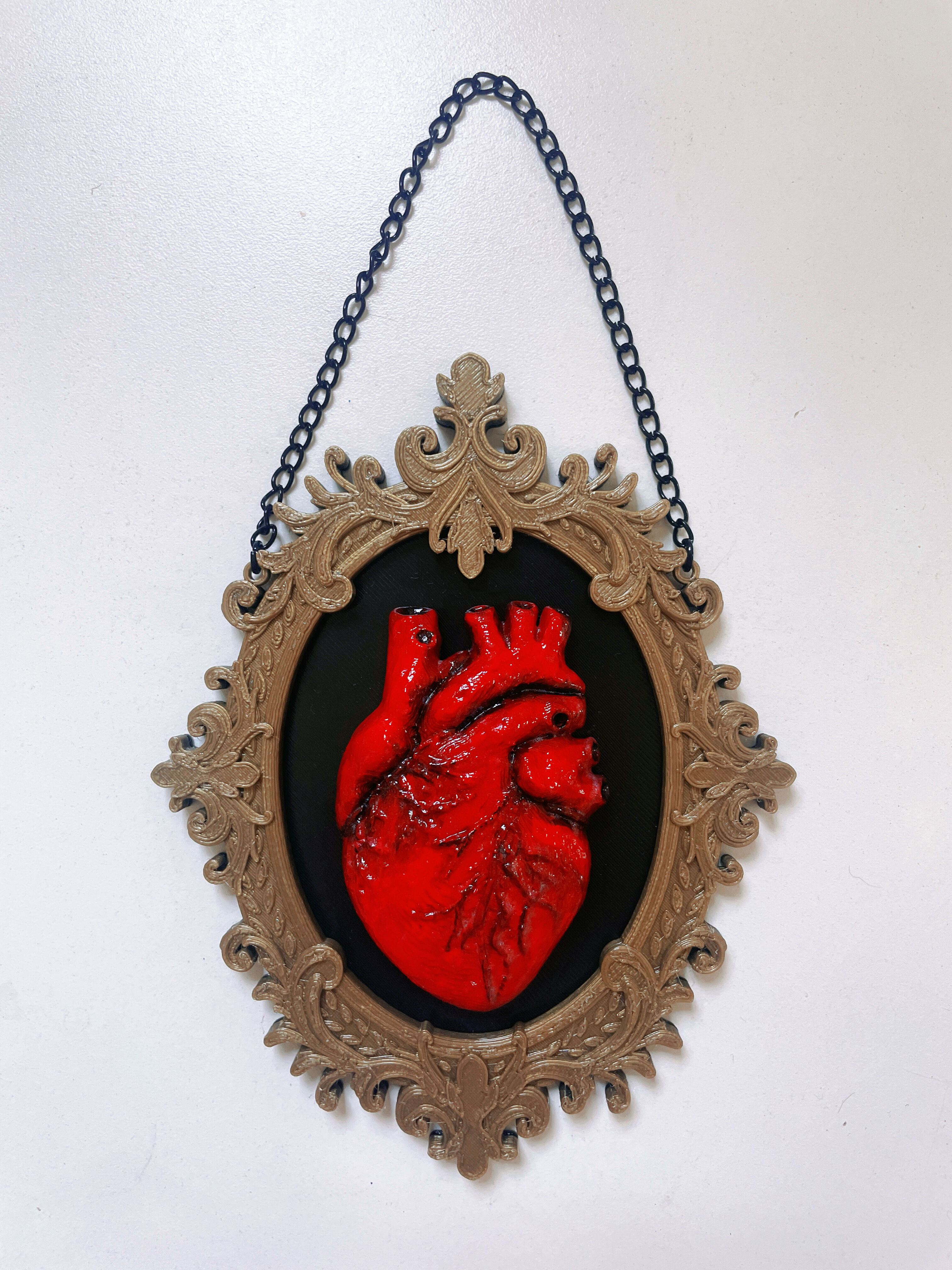 Anatomical Heart in Elegant Baroque Frame 3D print model_4