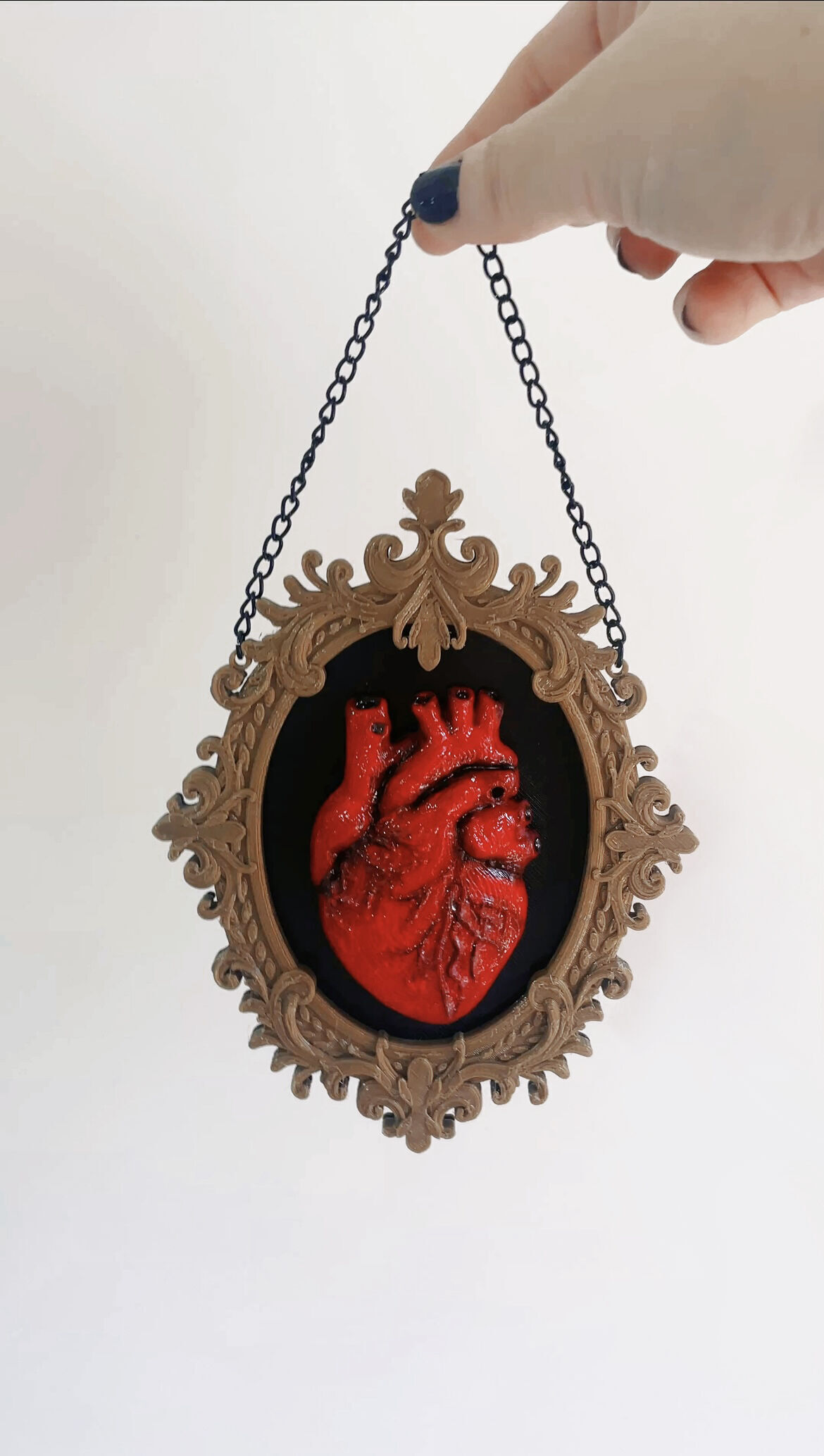 Anatomical Heart in Elegant Baroque Frame 3D print model_5