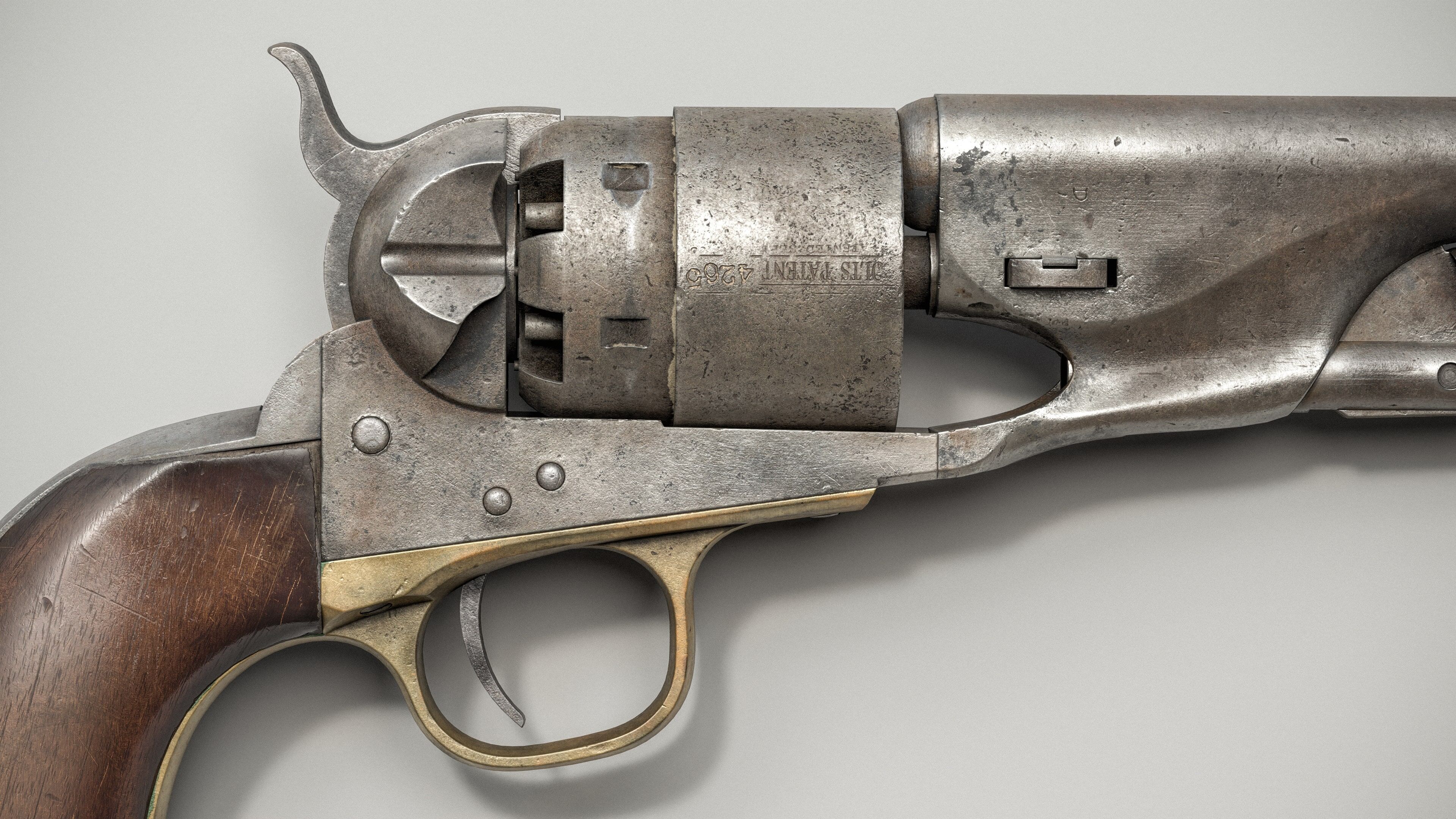 Colt 1860 Army Revolver Low-poly 3D model_2