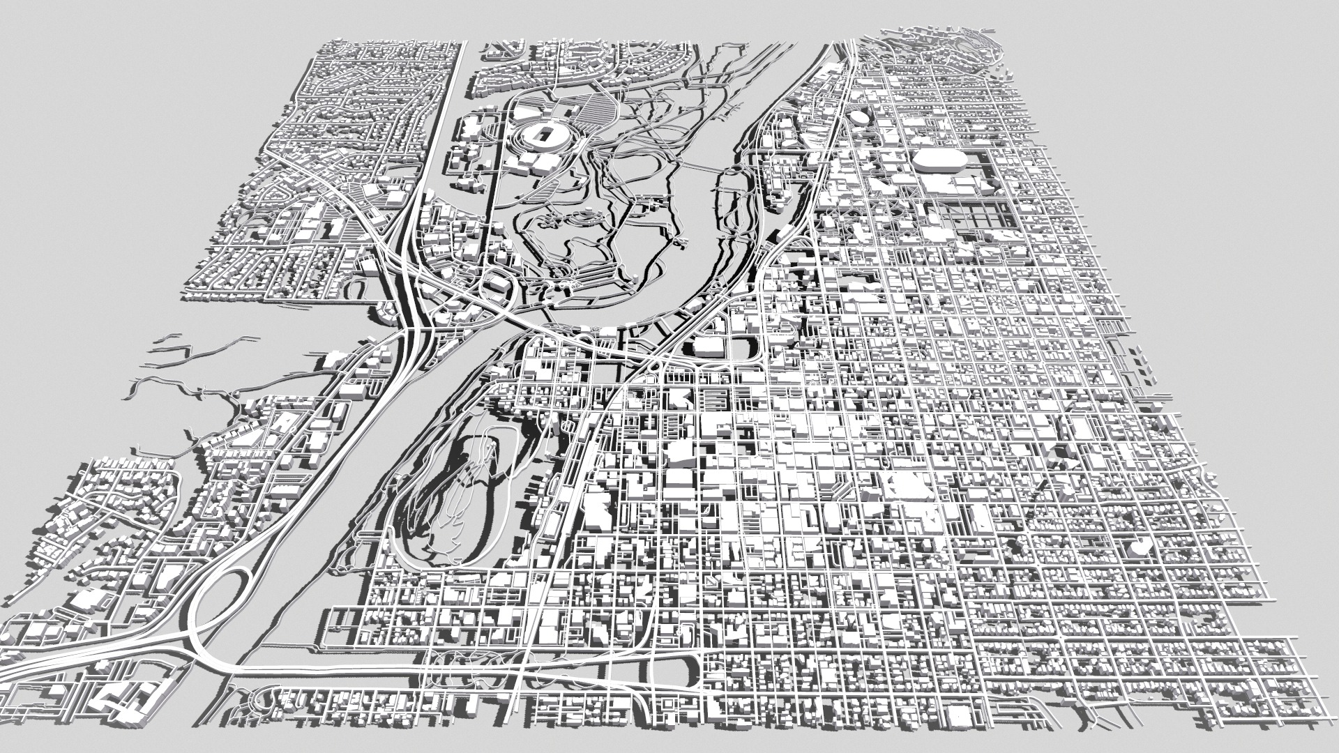 Cityscape Eugene Oregon USA 3D model_11