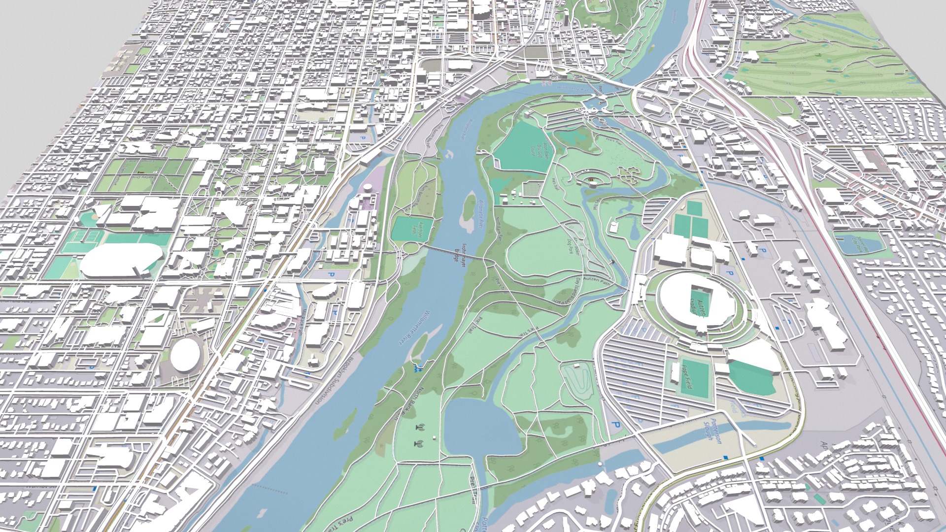 Cityscape Eugene Oregon USA 3D model_7