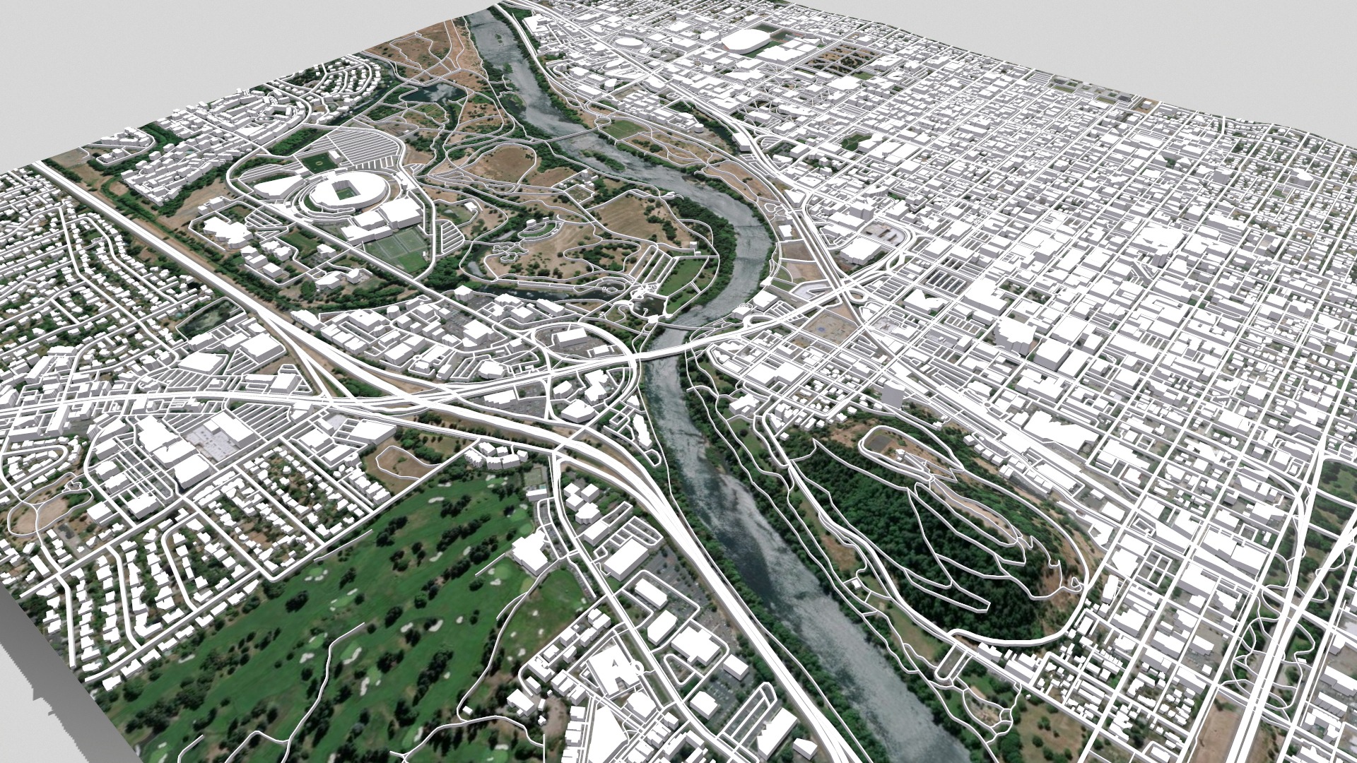 Cityscape Eugene Oregon USA 3D model_5