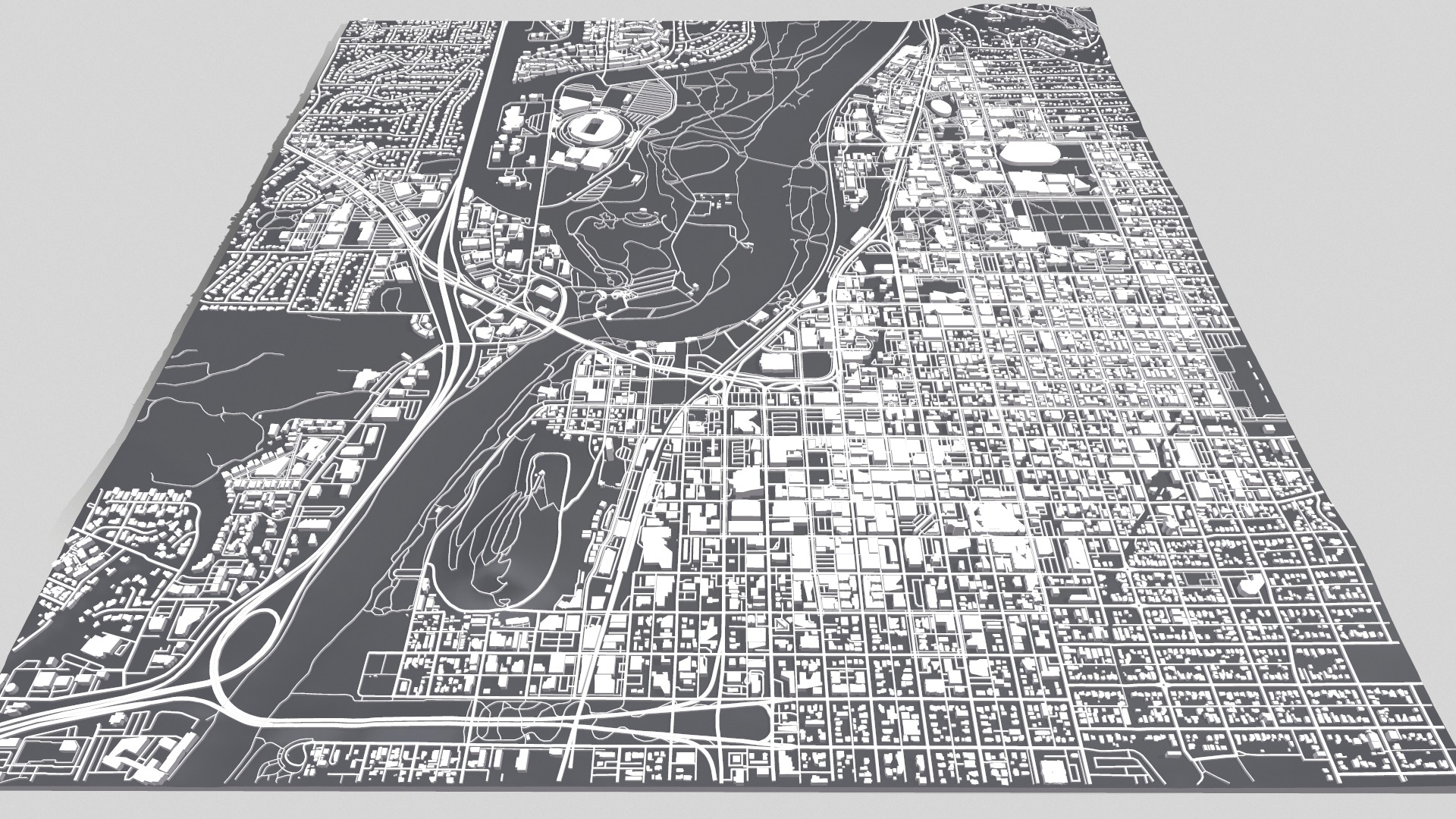 Cityscape Eugene Oregon USA 3D model_3