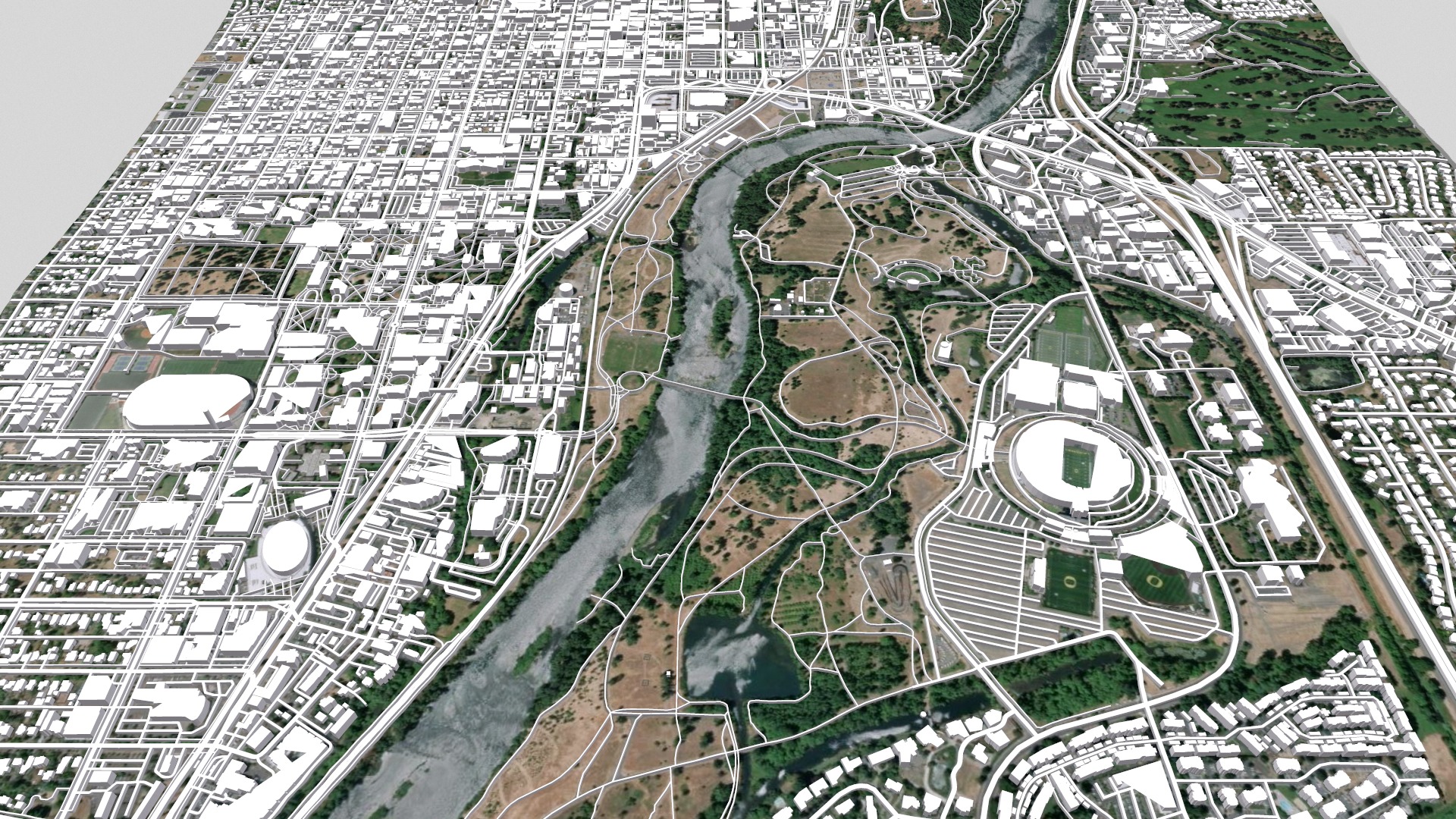 Cityscape Eugene Oregon USA 3D model_9