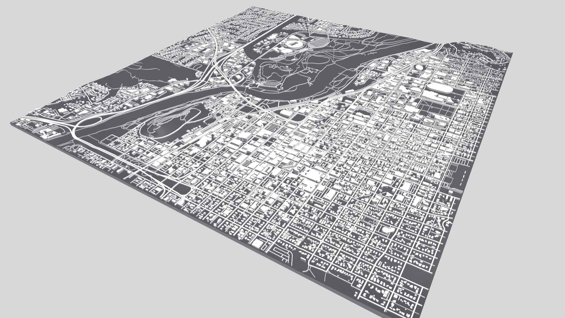 Cityscape Eugene Oregon USA 3D model_13