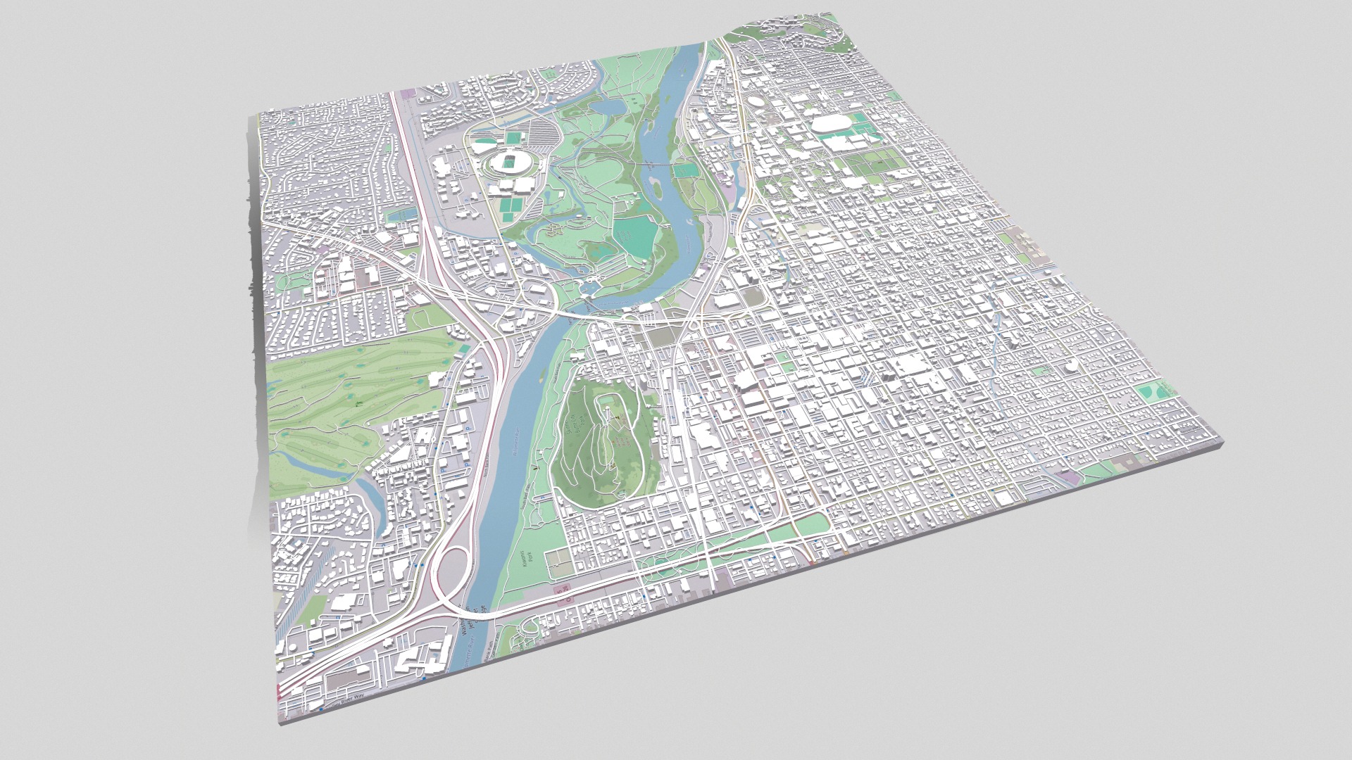 Cityscape Eugene Oregon USA 3D model_12